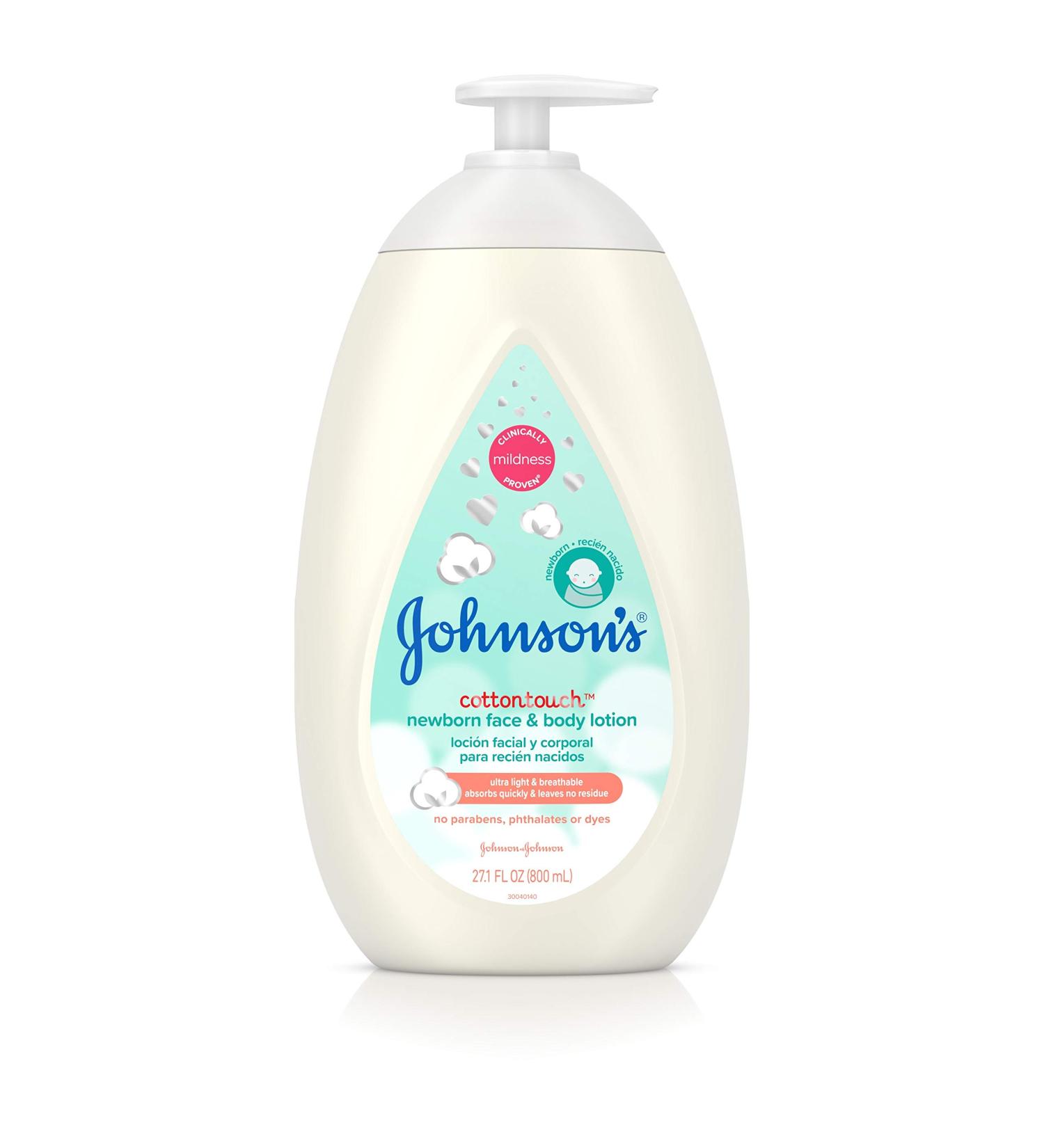 Johnson's CottonTouch Newborn Baby Face and Body Lotion - Hypoallergenic Moisturization with Real Cotton - 27.1 fl. oz - Paraben, Sulfate, and Dye-Free - Buy Online on GoSupps.com