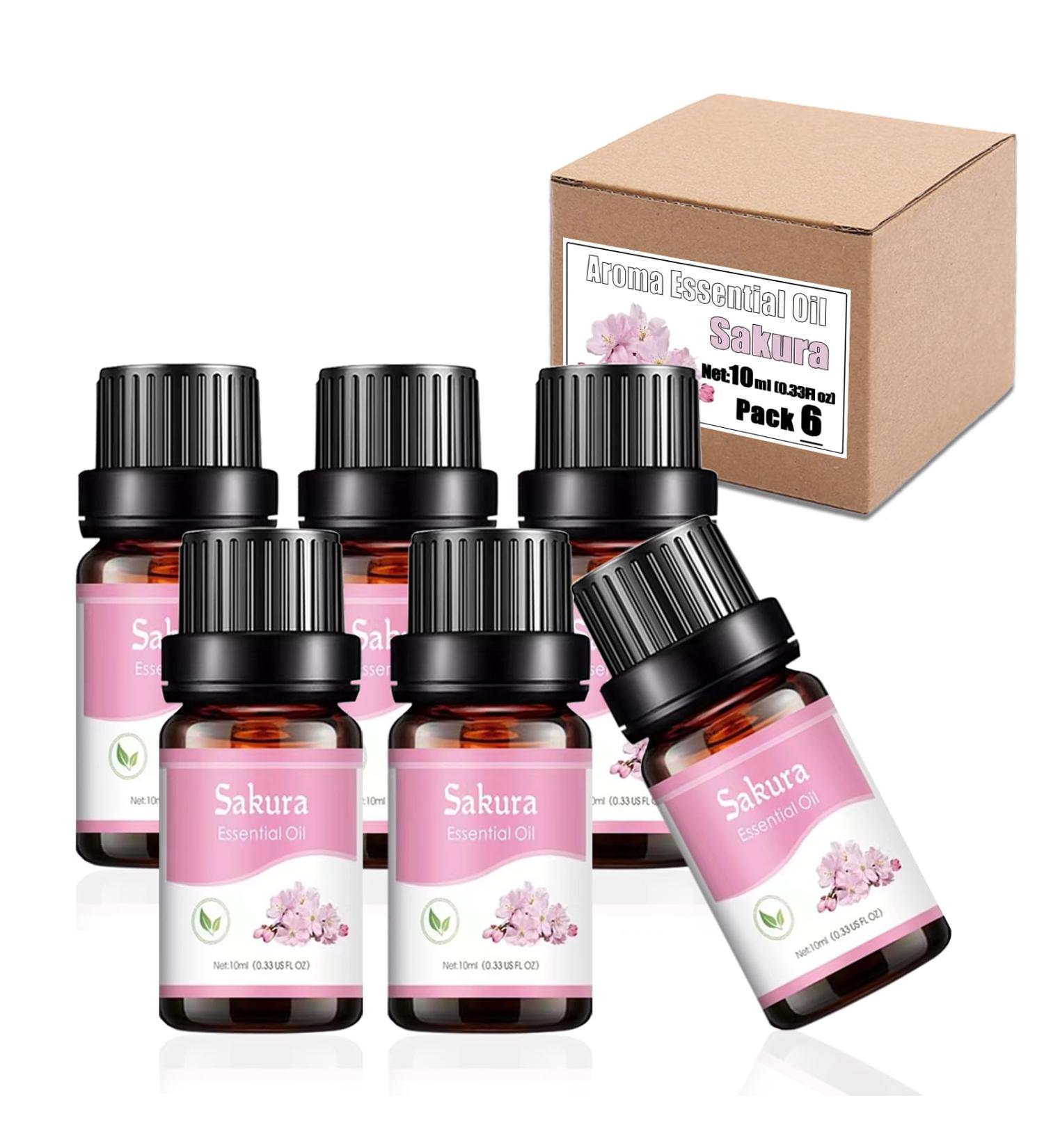 EFH Essential Oils Set 6 Natural Fragrance Oils for Diffusers & Candles | Lavender Lemon Peppermint Sweet Orange & Sakura 10ML Each - Buy Online on GoSupps.com