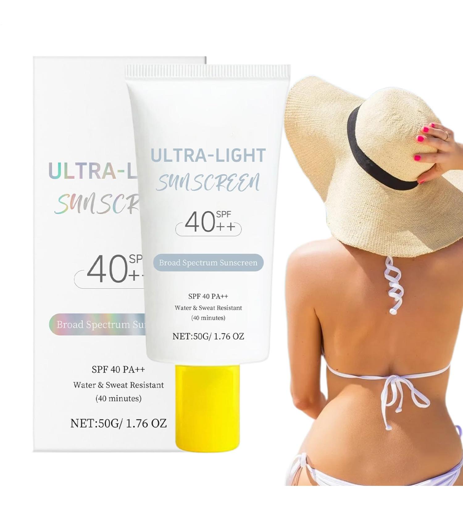  WJnflQN Moisturizing Face Sunscreen - 50g Invisible Daily Face Protection SPF40 Light Non-Greasy Texture No White Fade Skin Care for Sports Travel and Outdoor Activities - Buy Online on GoSupps.com