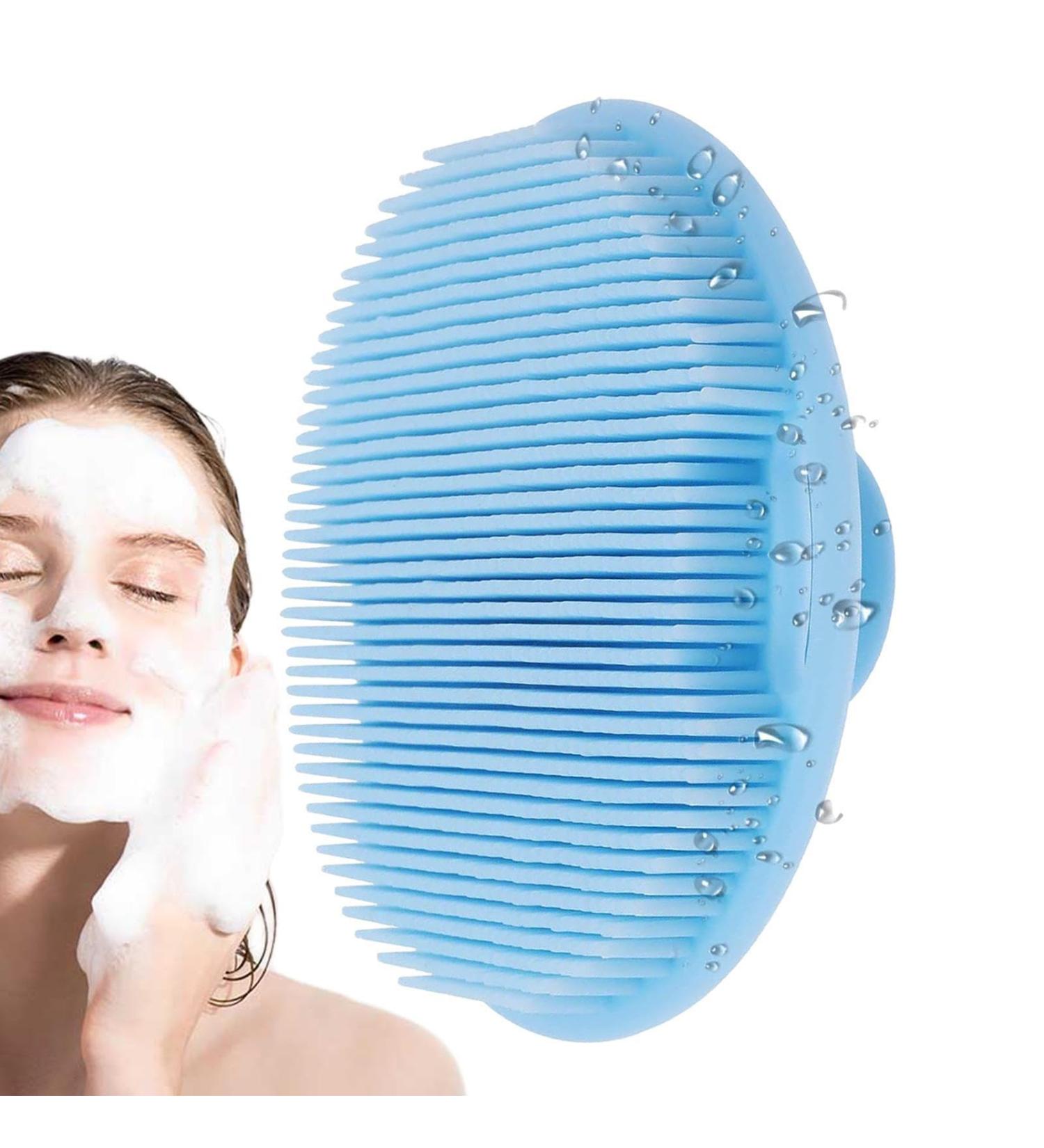 Facial Brush Multifunctional Silicone Face Scrubber Hand Scrubber Waterproof Facial Cleansing Brushes for Skin Cleansing for Deep Cleansing Virtcooy Blue - Buy Online on GoSupps.com