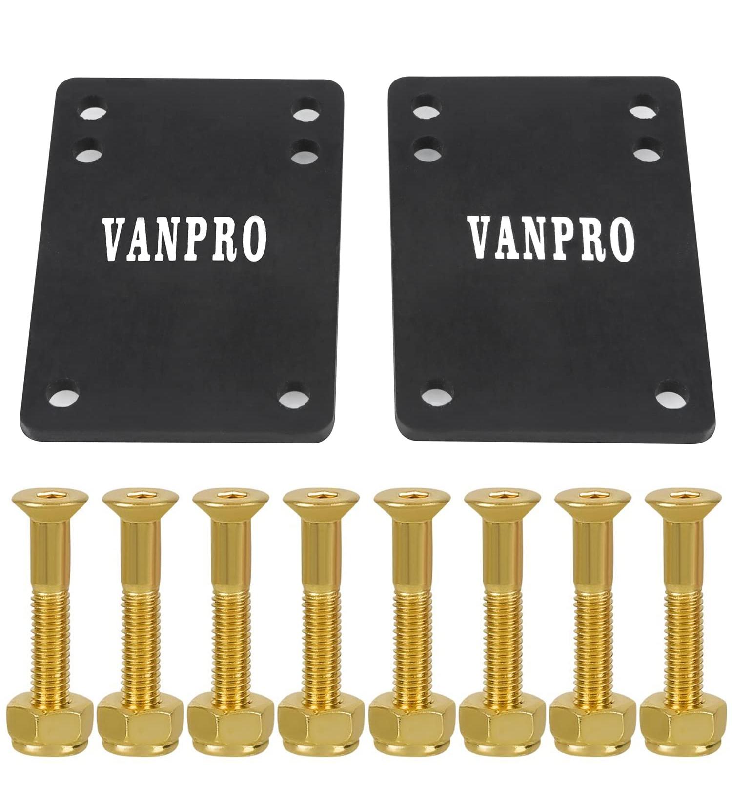 Vanpro Trucks 1/8 Rubber Skateboard Risers | Prevent Wheelbite, Reduce Vibrations | 4MM Thick (Snow Black) with Screws - Buy Online on GoSupps.com