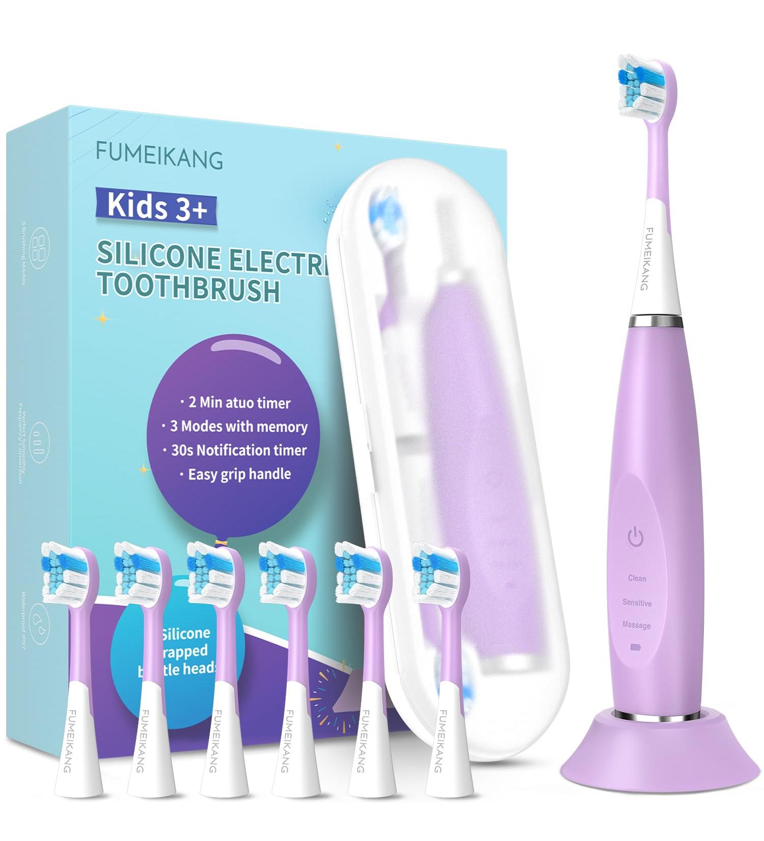 FUMEIKANG Kids Electric Toothbrushes Sonic Tooth Brush for Boys and Grils Power Toothbrush 3 4 5 6 7 8 9 10 11 12 (Purple) - Buy Online on GoSupps.com