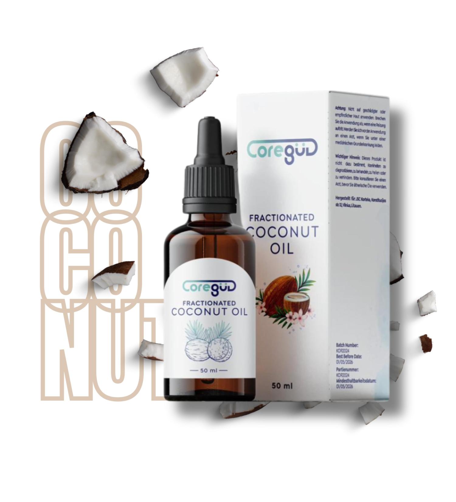 Fractional Coconut Oil - Tropical Happiness with Liquid Fractional Coconut Oil for Skin Body Face & Hair - 50ml - 100% Pure & Natural - Skin Body & Hair Oil - Buy Online on GoSupps.com