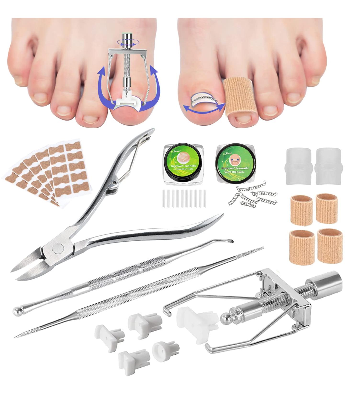 Ingrown Toenail Removal Kit - Corrector Strips, Pedicure Tool, Braces, Patch & Protectors - Buy Online on GoSupps.com