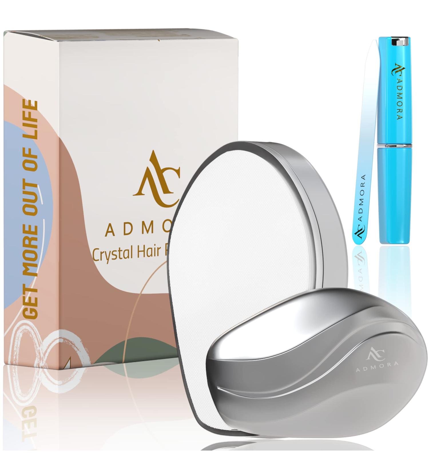 ADMORA Crystal Hair Eraser - Painless Hair Remover Tool for Men and Women | Fast & Easy Exfoliation | Soft Smooth Silky Skin | Nail Filer Included - Buy Online on GoSupps.com