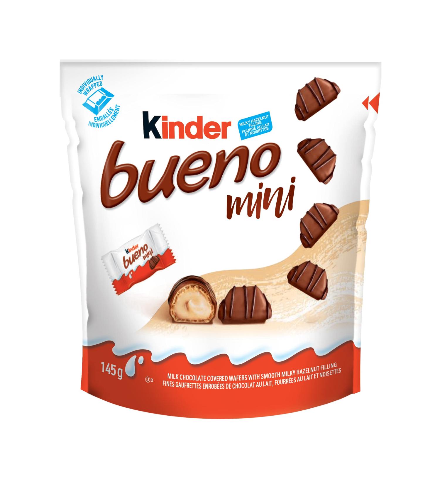 KINDER BUENO Milk Chocolate and Hazelnut Cream Mini Candy Bars 27 Mini Chocolate per bag CASE PACK 2 boxes of 14 bags Kinder Bueno Mini 28 bags (27 pieces each) - Buy Online on GoSupps.com