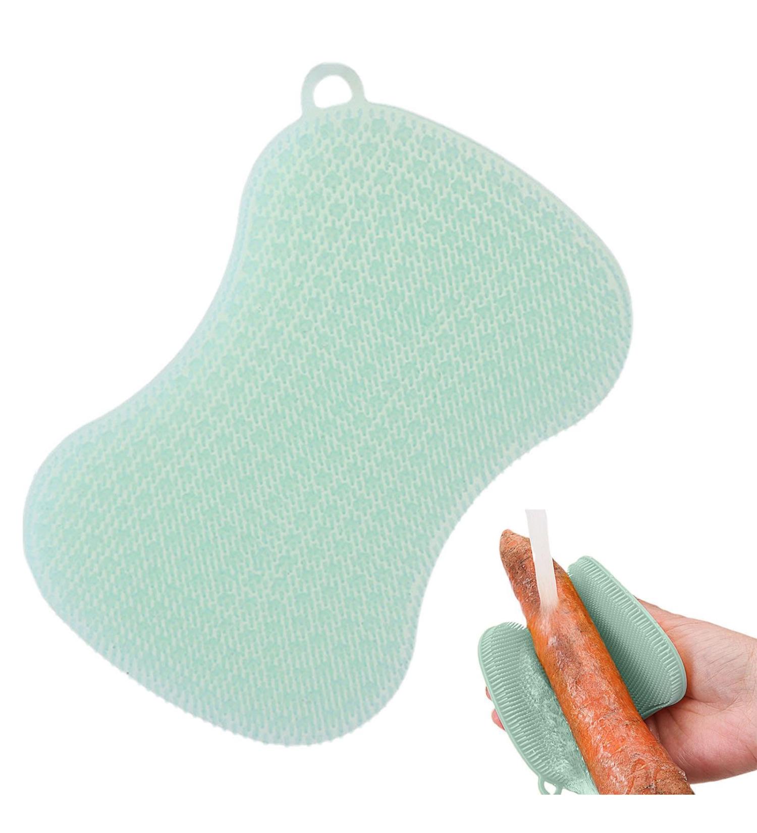 Silicone Scrubber for Dishes Multipurpose Dishwashing Sponge Dish Brush - Quick-Drying Multi-Use Kitchen Sponge Kitchen Scrubber Pot Scrubber for Plates Dishes Pans Green - Buy Online on GoSupps.com