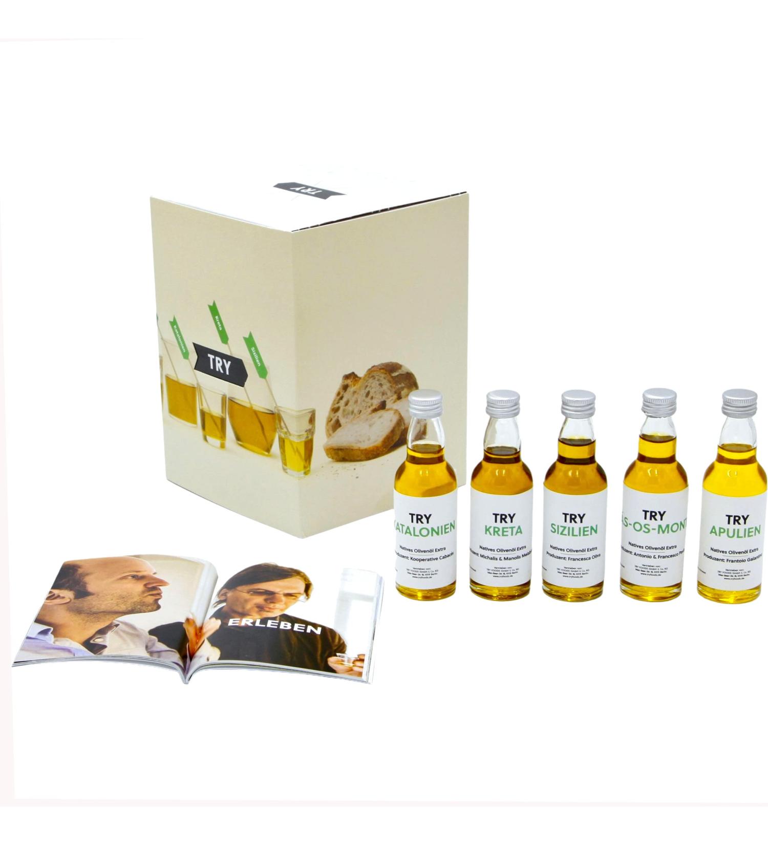 TRY Olive Oil Gift Box - Premium Cold-Pressed Tasting Set (5x50ml) | Perfect for Gifting & Cooking - Buy Online on GoSupps.com