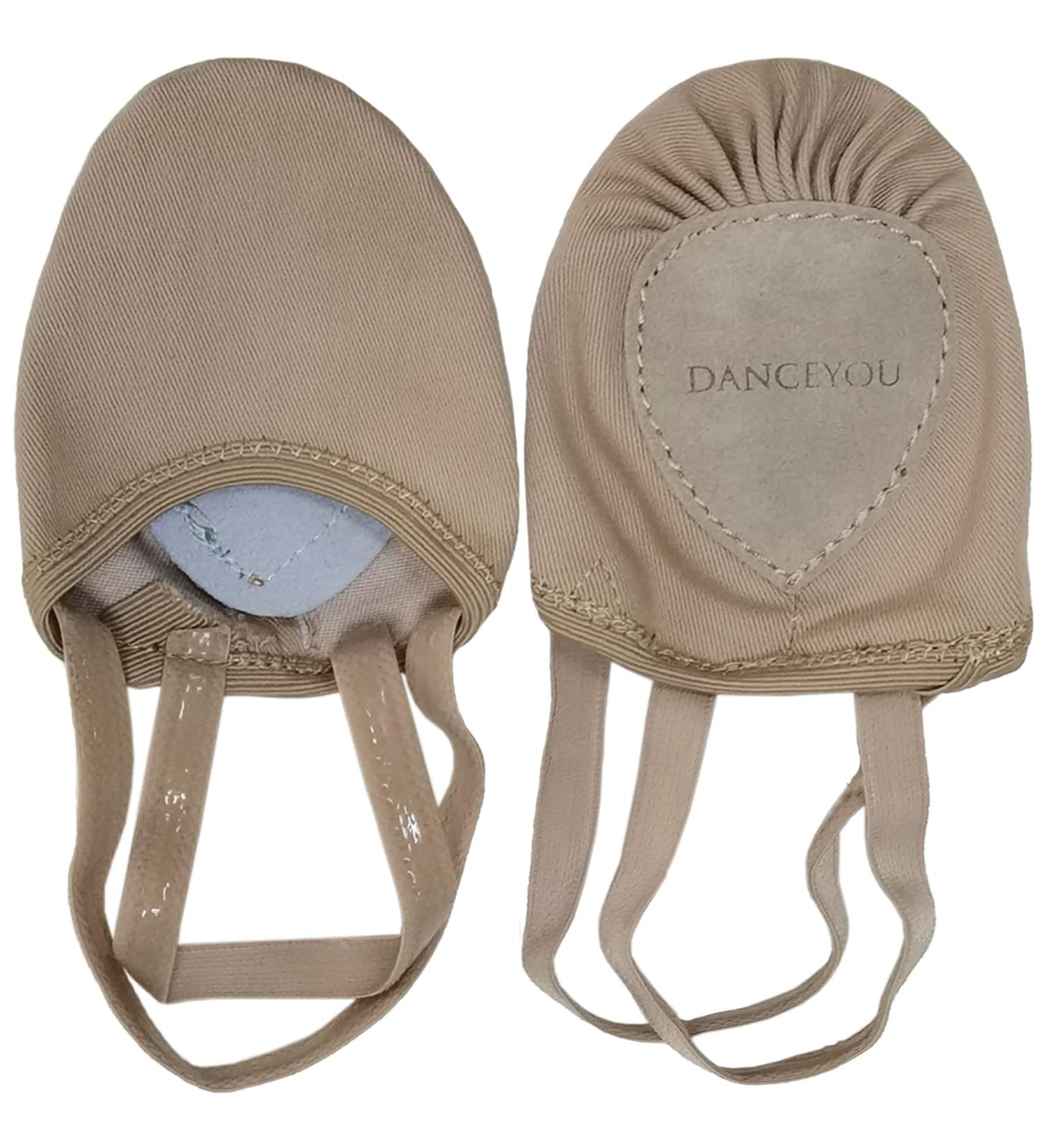 DANCEYOU Pirouette Lyrical Stretch Canvas Half Sole Dance Shoes Tan - Buy Online on GoSupps.com