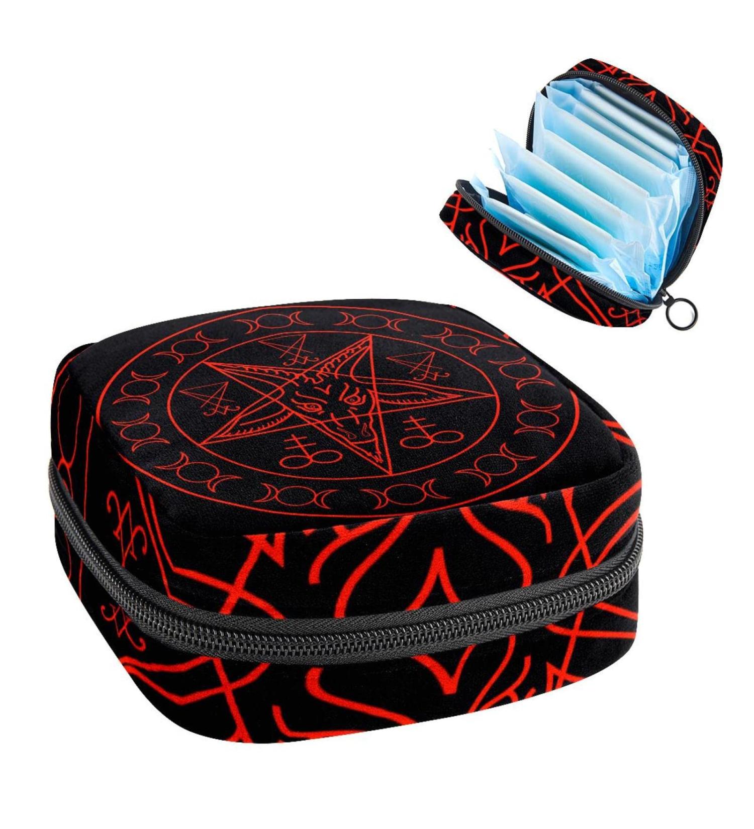Buy Women's Bonds Still Pad Halter Baphomet & Lucifer Portable Period Kit Bag - Stylish Feminine Product Bag for Girls - Buy Online on GoSupps.com