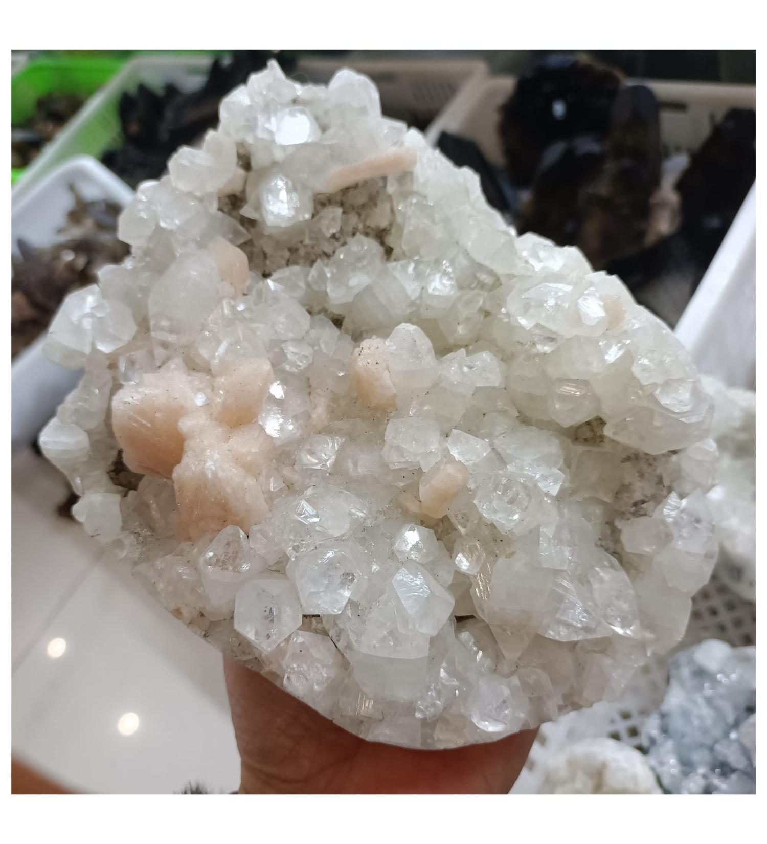 Natural Crystal Rough Crystal Cluster Natural Fisheye Symbiotic Ore Crystal Home Office Decor Gift Wealth (Size : 2.5-2.8kg) - Buy Online on GoSupps.com