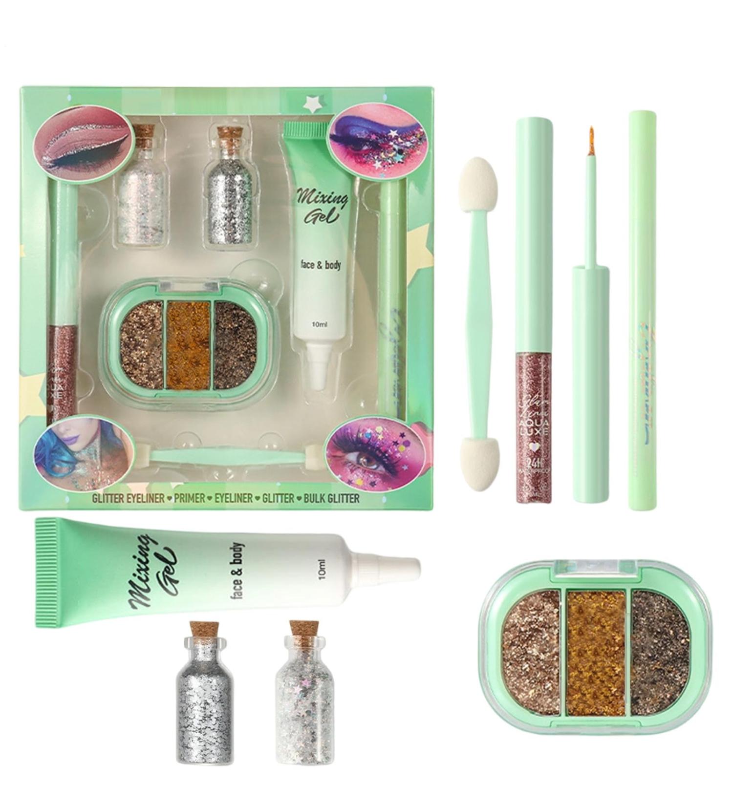 Pearl Eyeshadow Make Up Set - Glitter Waterproof Long-Lasting Eye Shadow Kit | Smooth Blendable Texture Vibrant Shades for Women Girls Parties Travel Holidays Photoshoots Weddings Events Perfomances - Buy Online on GoSupps.com