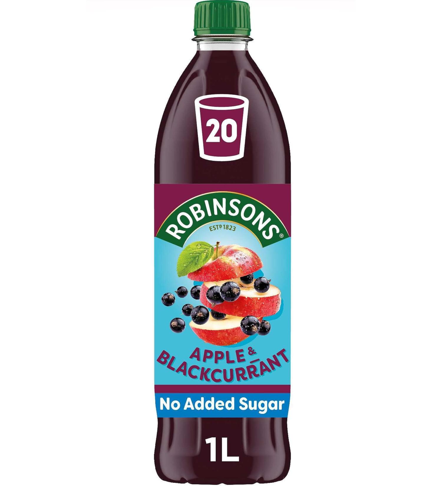 Robinsons Apple & Blackcurrant Squash No Added Sugar 1L - Buy Online Now - Buy Online on GoSupps.com