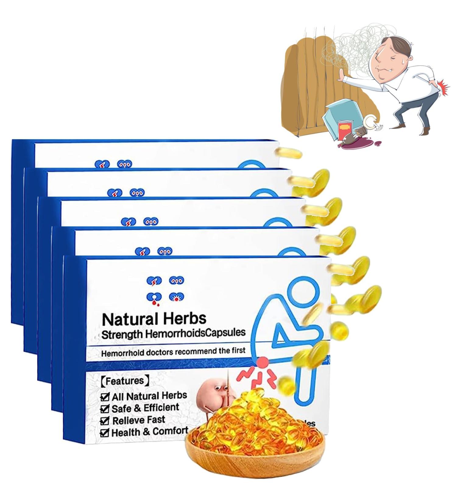 FEETT Heca Herbal Hemorrhoid Capsules - Fast Relief from Itching, Burning, and Pain (5pcs) - Buy Online on GoSupps.com