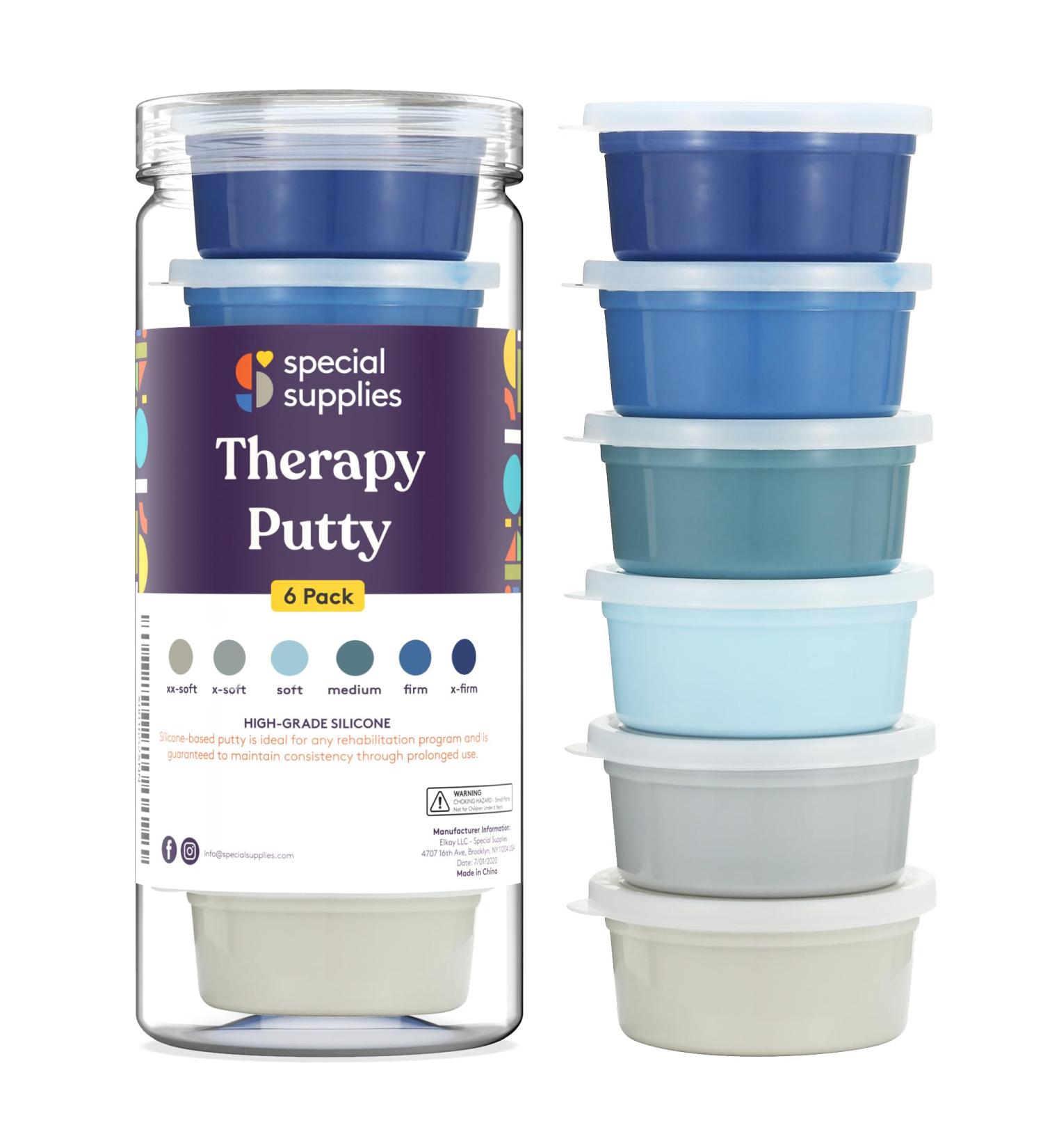 Special Supplies Therapy Putty for Kids & Adults - 6-Color Resistive Hand Exercise Kit for Stress Relief | 3 oz Each - Ocean Colors - Buy Online on GoSupps.com