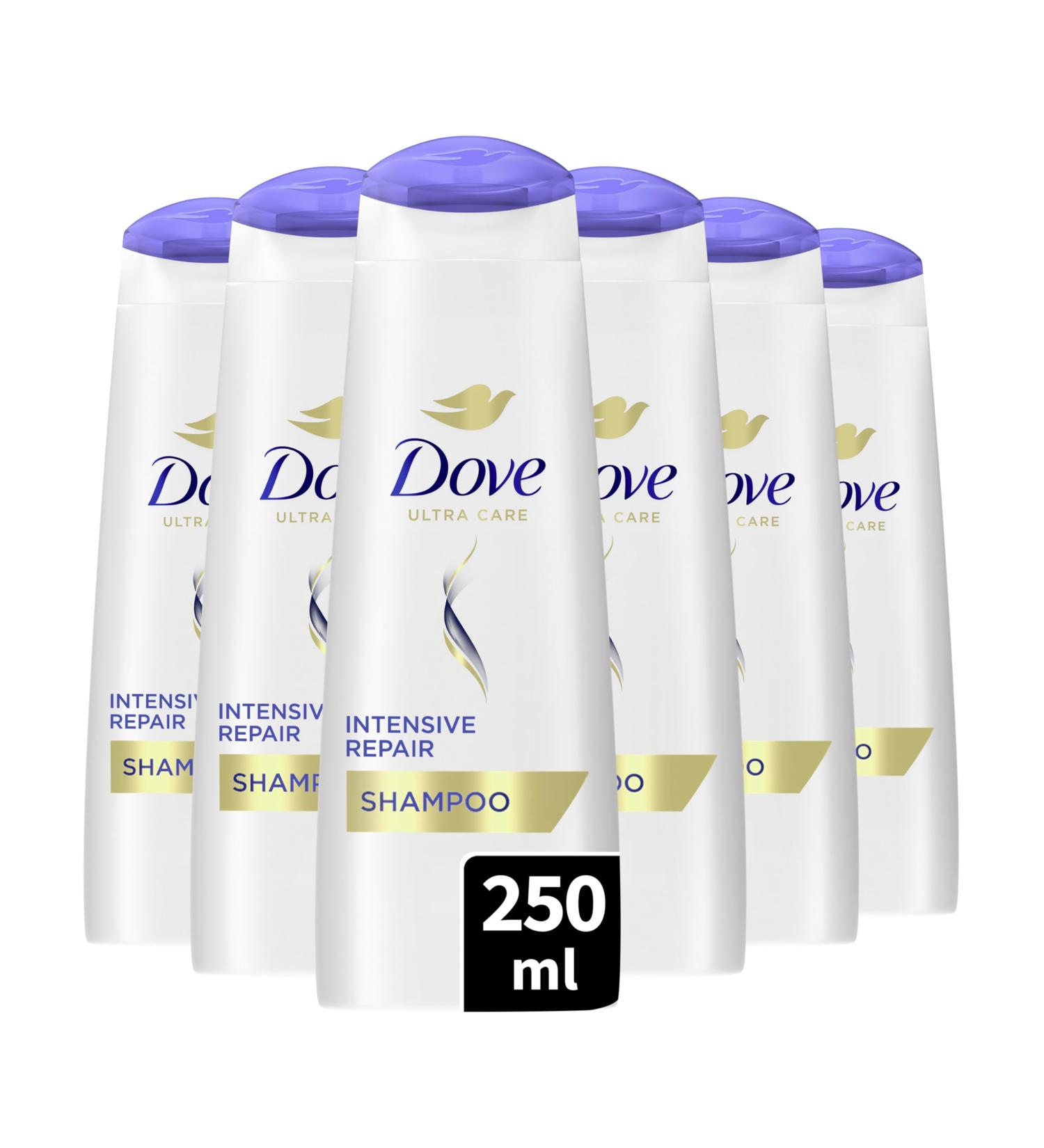 DOVE - Intense Repair Shampoo - Nourishes damaged hair - Strengthens hair and helps repair (pack of 6x250ml) - Buy Online on GoSupps.com