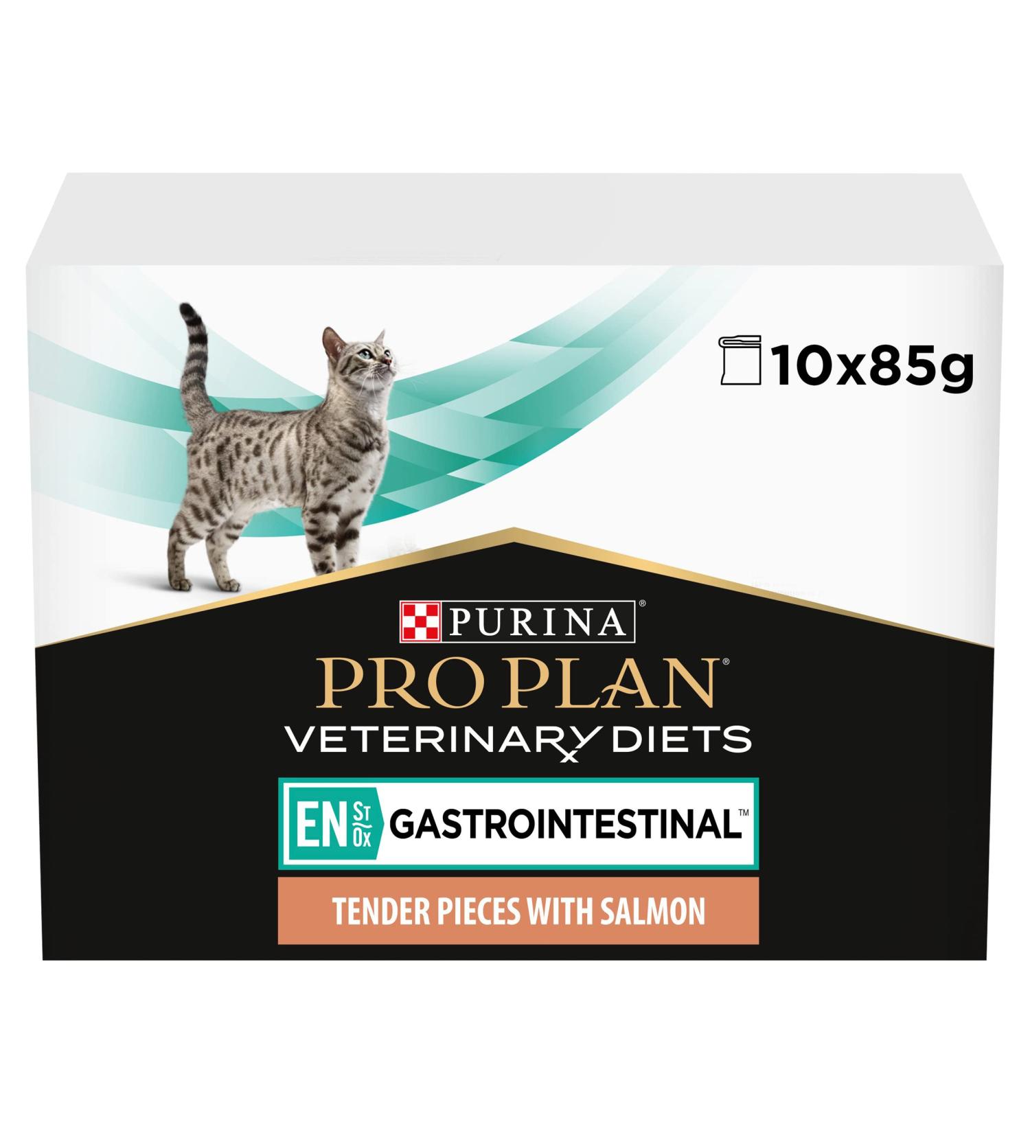 PRO PLAN VETERINARY DIETS EN Gastrointestinal Wet Cat Food Salmon 10 pack of 85g Chicken 212.5 g (Pack of 4) - Buy Online on GoSupps.com
