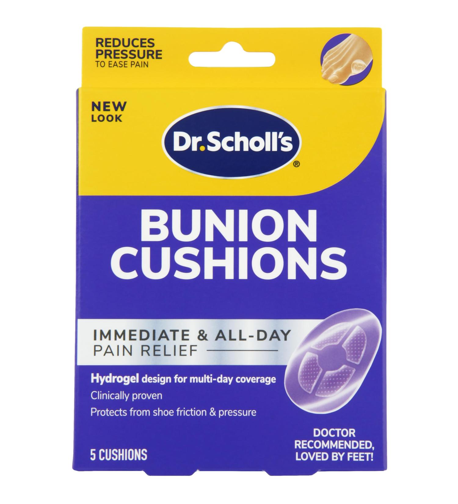 Dr. Scholl's BUNION CUSHION with Duragel Technology 5ct. Cushioning Protection Against Shoe Pressure and Friction That Fits Easily in Any Shoe For Immediate and All-Day Pain Relief - Buy Online on GoSupps.com