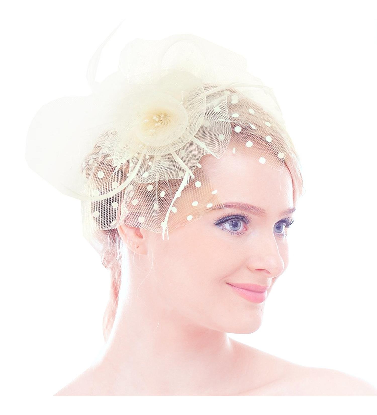 Women's Spring Bride Fascinator - Pate Flower Headdress & Hair Clip for Weddings & Parties - Buy Online on GoSupps.com