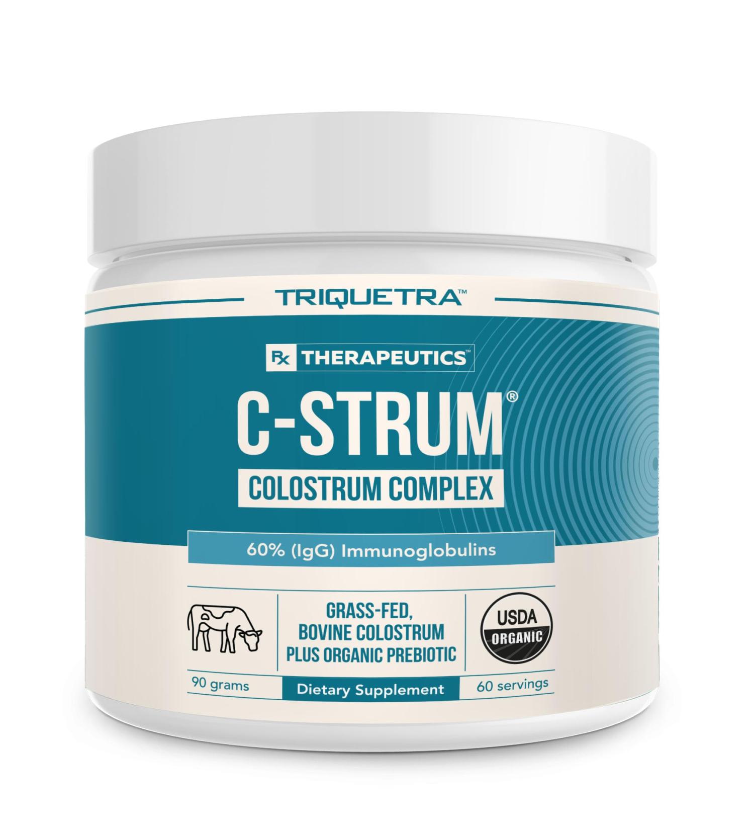 C-Strum Organic Bovine Colostrum Powder 60% igG First Milking Grass Fed Max Strength Colostrum Supplement from German Dairy Cows - Gut Immunity Skin & Hair Support (60 servings) 3.17 Ounce (Pack of 1) - Buy Online on GoSupps.com