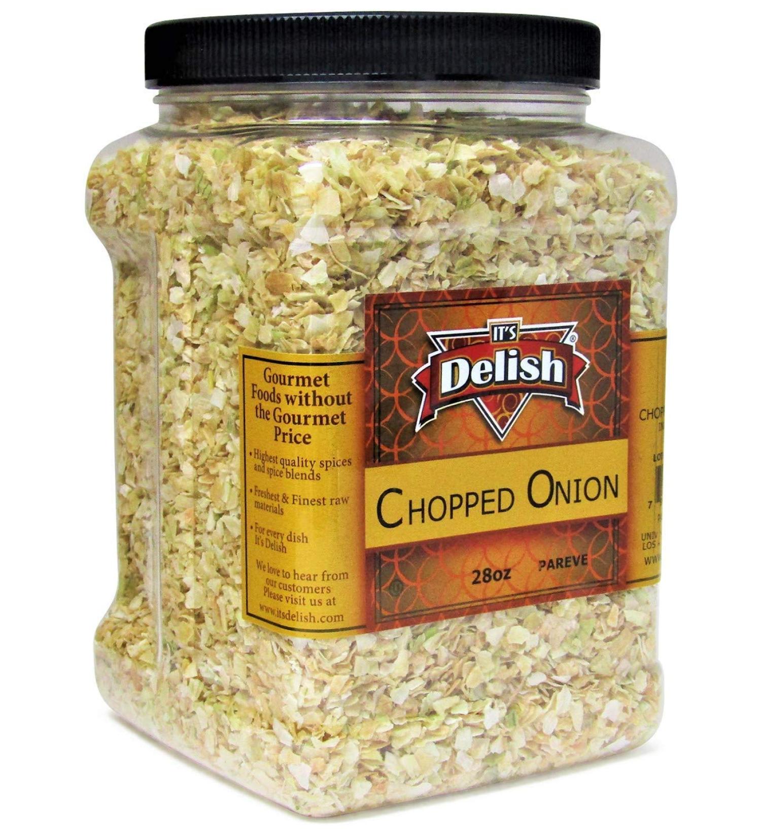 Dried Chopped Onion by Its Delish - Premium 28 Oz Jumbo Jar | All Natural & Preservative-Free | Certified Kosher - Buy Online on GoSupps.com