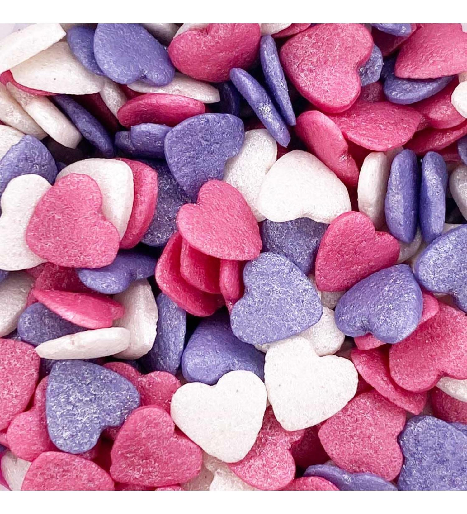 A Pinch Of - Multicoloured Glimmer Love Hearts Mix - Valentine's Day Cake Topper Sprinkles - 25g Edible Glimmer Cupcake Decorations - Perfect for Birthdays Weddings & Romantic Celebrations - Buy Online on GoSupps.com
