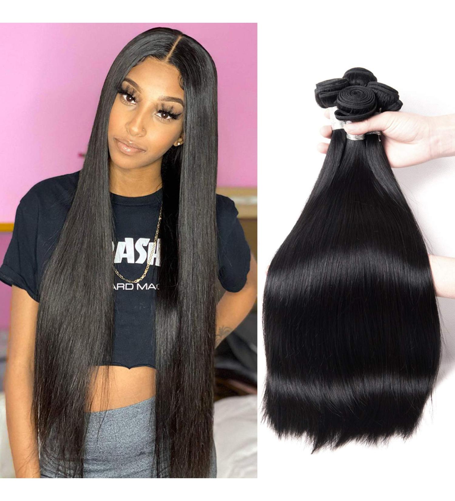 10A Brazilian Straight Human Hair Bundles - 16 18 20 Inch Virgin Hair Weave - Buy Online on GoSupps.com