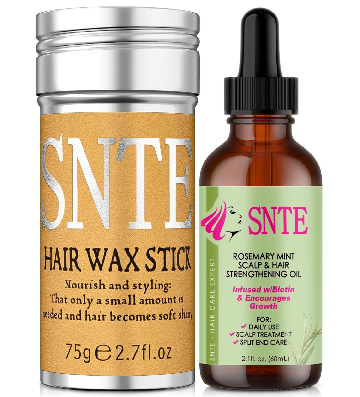 Hair Wax Stick with Rosemary Oil for Hair Growth Dry & Damaged Hair Care Flyaway Control - Prevents Hair Loss & Breakage