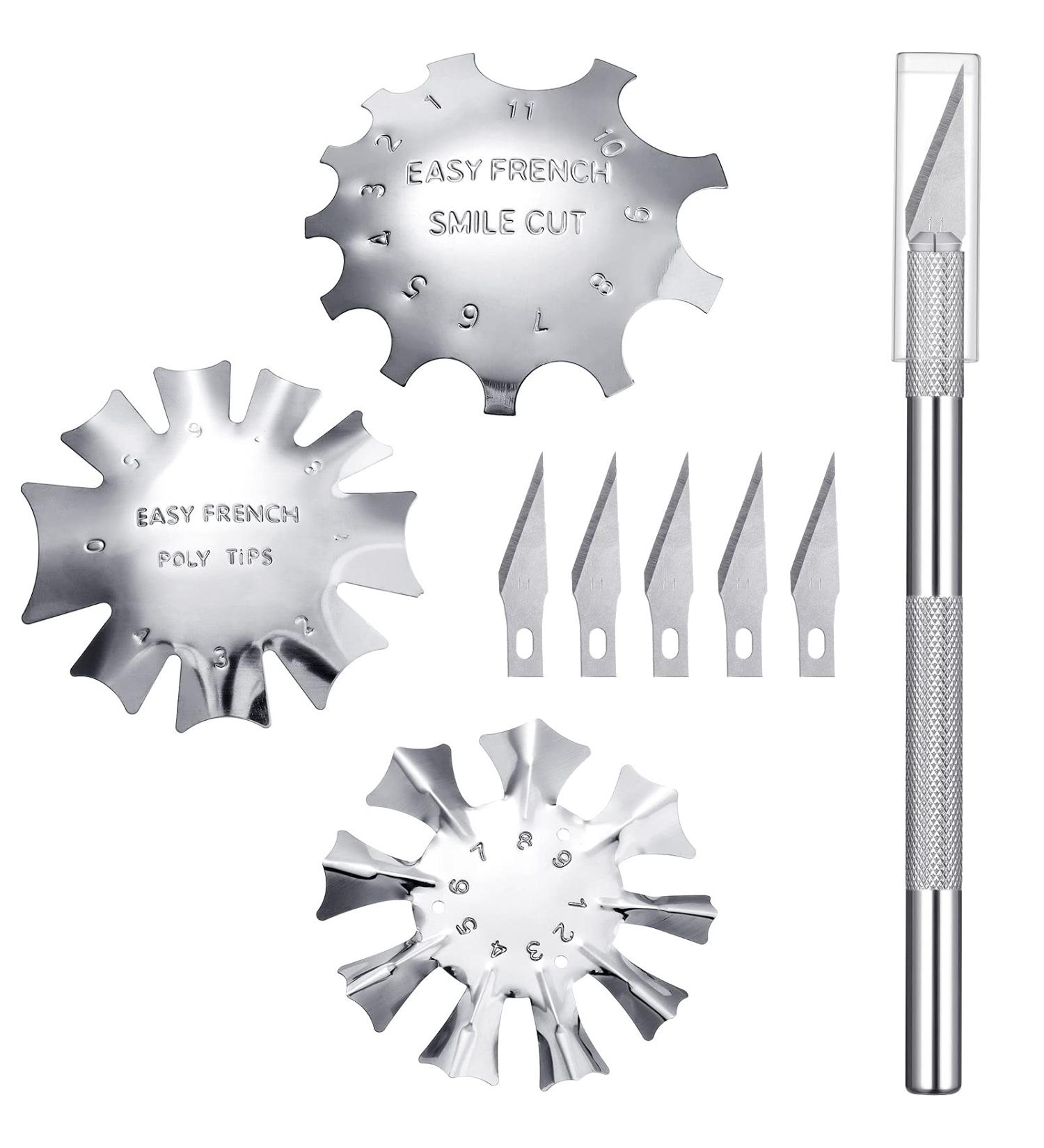 French Nail Trimmer Set - Stainless Steel Cutter with Handles and Spare Blades - Buy Online on GoSupps.com