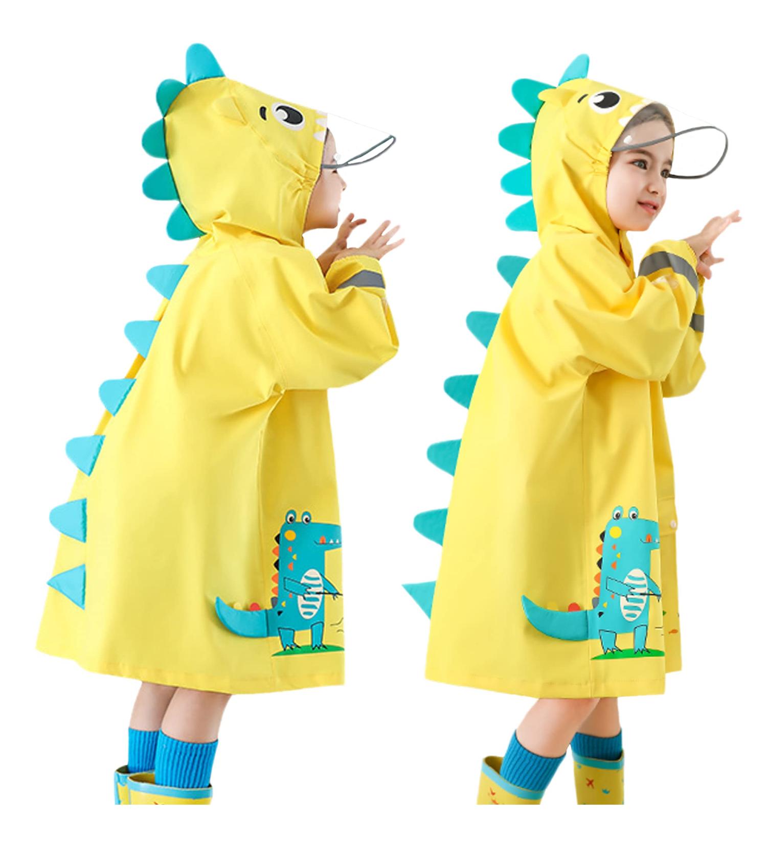 Kids Crocodile Raincoat Toddler Poncho | Waterproof Rainsuit for Boys & Girls M Size | Children's 3D Cartoon Rainwear - Buy Online on GoSupps.com