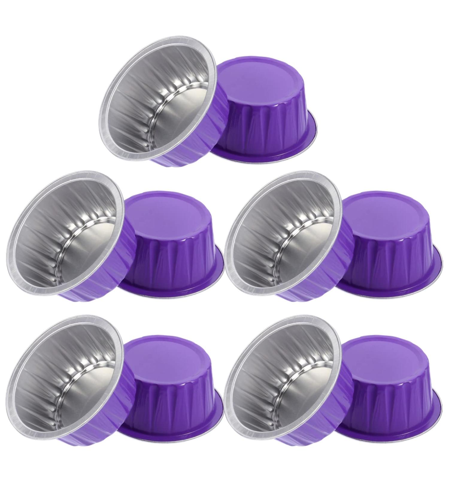 HOMSFOU 30 PCS Melting Wax Tool - Purple Aluminum Foil Heating Bowls (6.3x6.3cm) for Candle Making & DIY Crafts - International Shipping Available - Buy Online on GoSupps.com
