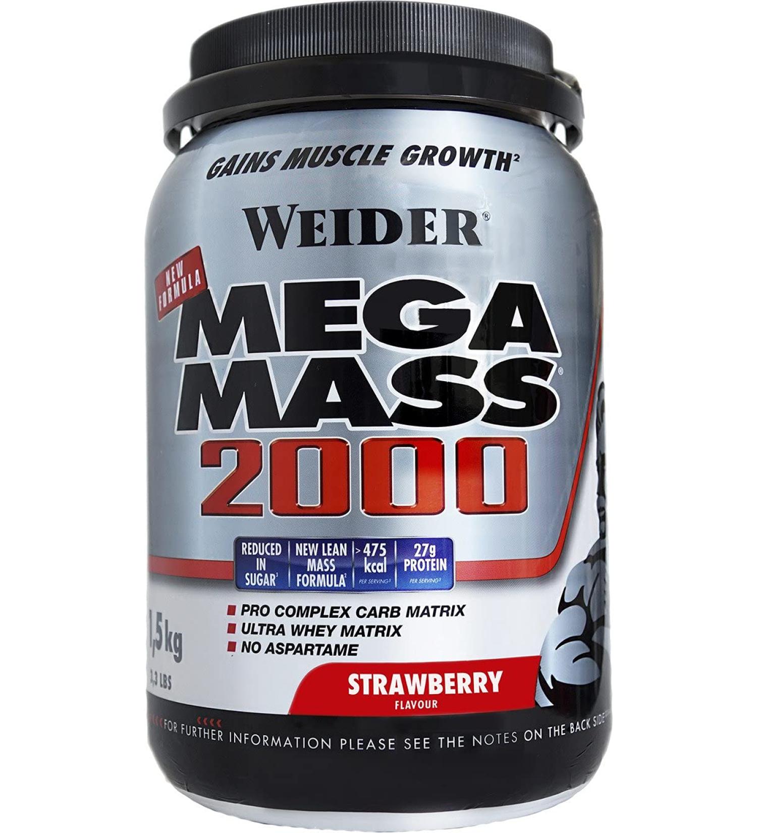 Weider Weider Mega Mass 2000 - 1.5 Kg Strawberry