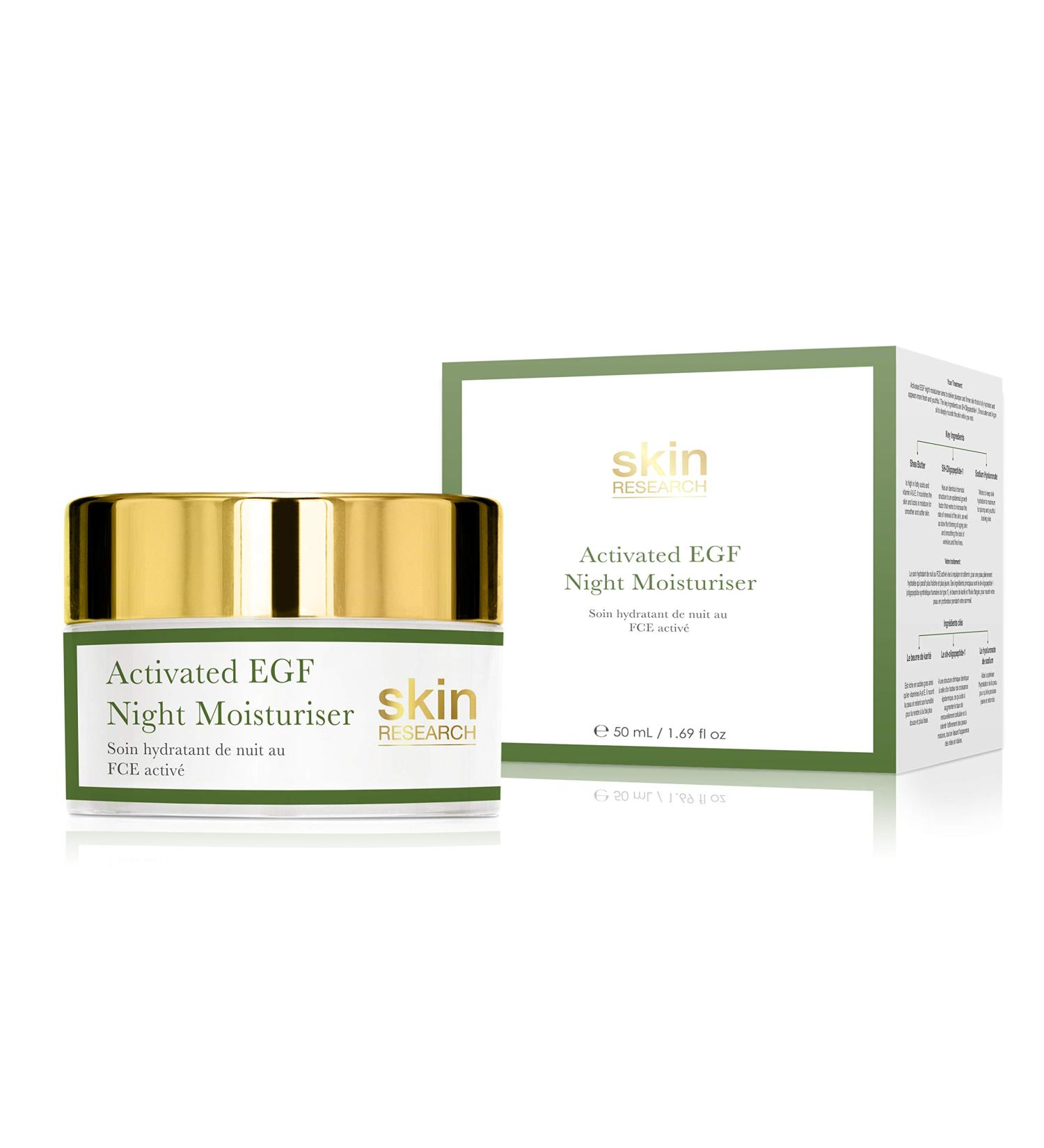 Skin Research Activated EGF Night Moisturiser 1.69 fl oz 1.69 Ounce (Pack of 1)