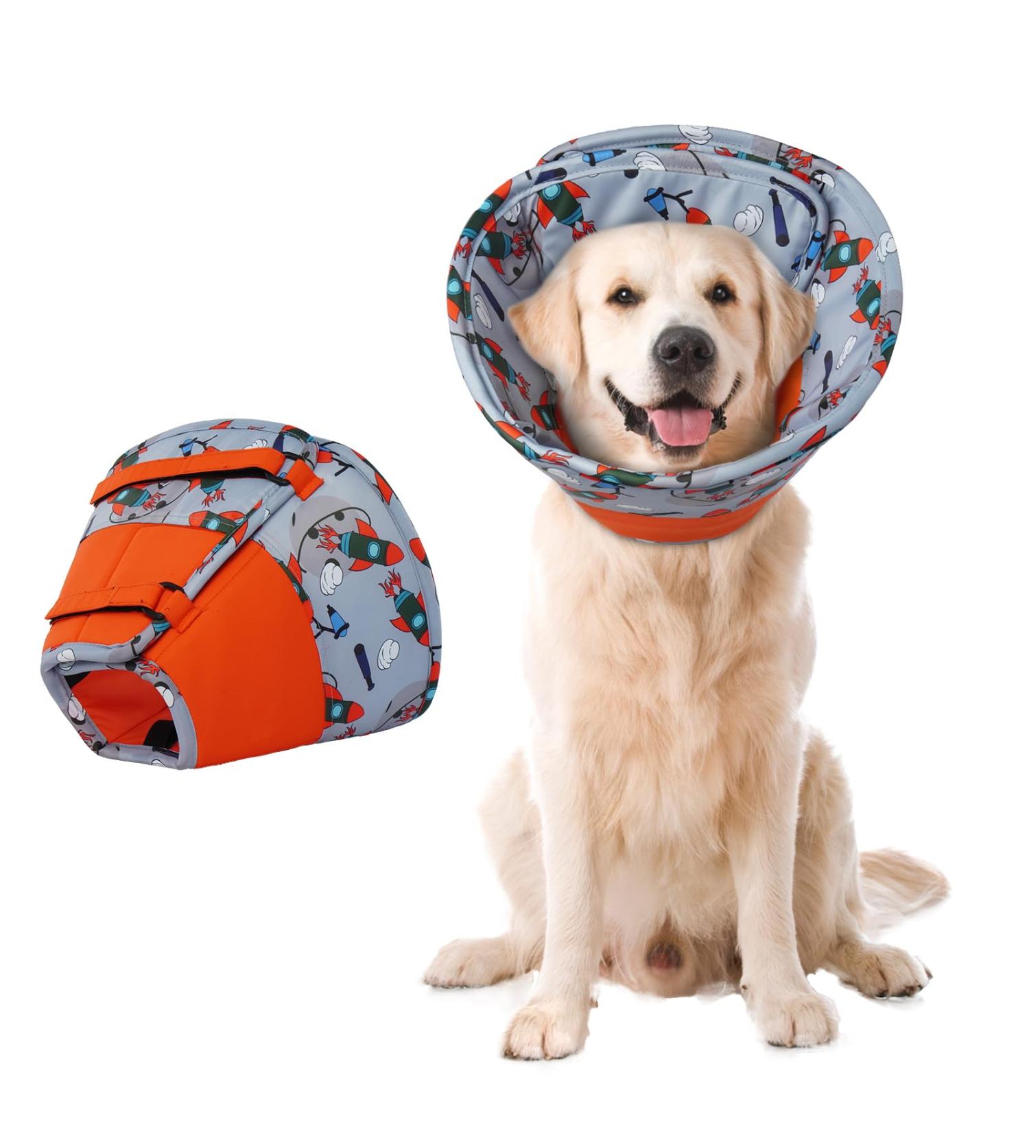 Shop Hjumarayan Waterproof Neck Ruff Dog Collar - Adjustable Leak Protection for Injury Prevention | Soft Red XL - Buy Online on GoSupps.com