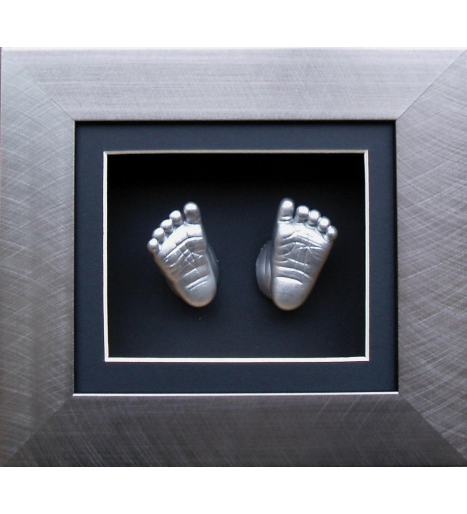 Anika-Baby BabyRice 6x5inch Baby Casting Kit in Brushed Pewter 3D Frame (Metallic Silver) - Buy Online on GoSupps.com