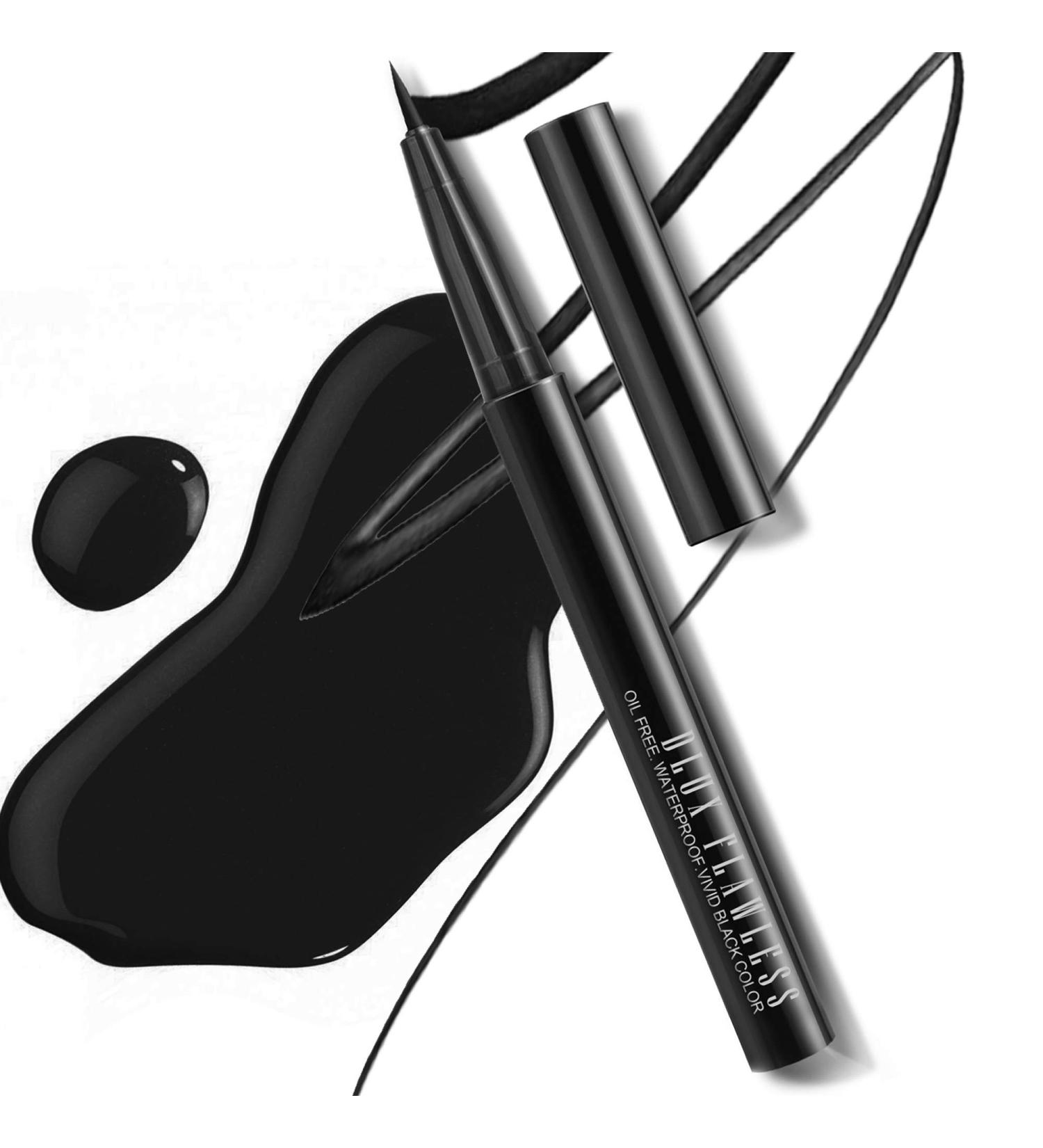 DLUX Waterproof Liquid Eyeliner - Vivid Black Felt Tip Pen | Smudge Proof & Long Lasting | Cruelty Free Matte Finish | Fast Drying Formula - Buy Online on GoSupps.com