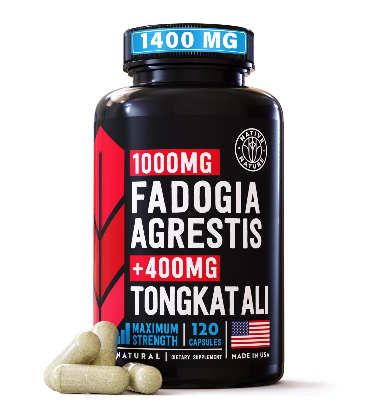 Fadogia Agrestis & Tongkat Ali Supplement 1400mg - Enhance Muscle Growth Strength & Performance - 120 Non-GMO Caps Made in USA - Buy Online on GoSupps.com