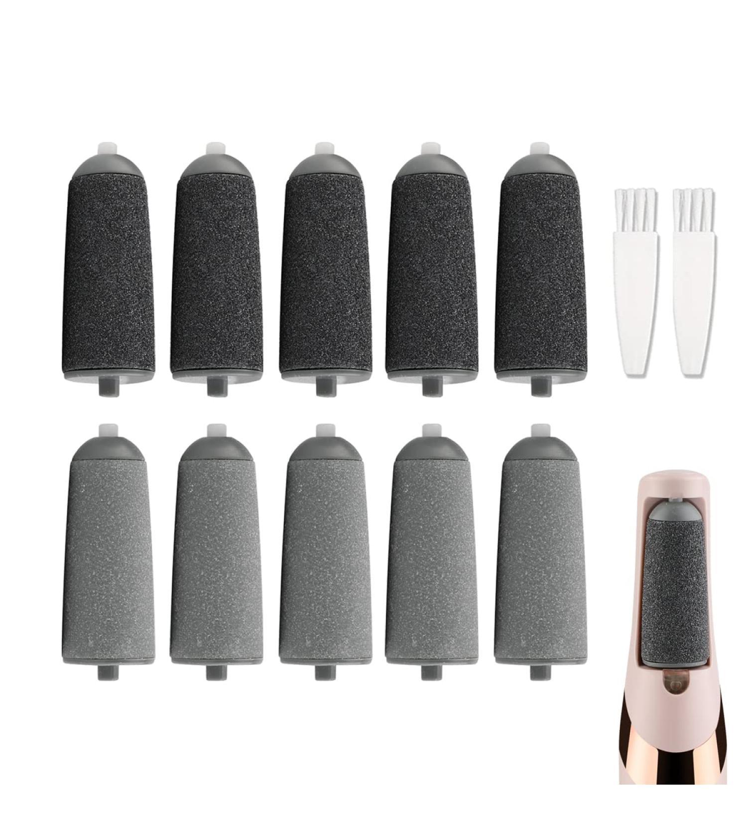 10 Pack Replacement Rollers for Finishing Touch Flawless Pedi Electric Tool File with 5 Black Coarse and 5 Gray Fine Rollers - Includes 2 Cleaning Brushes - Buy Online on GoSupps.com