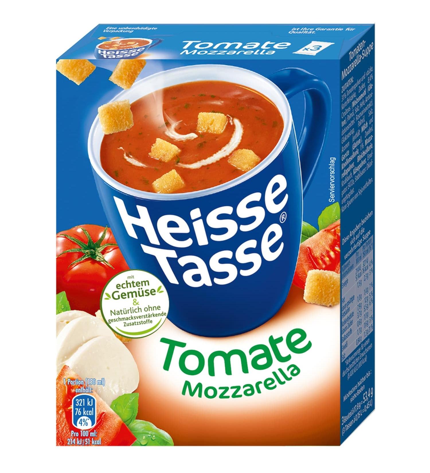 Hot Tomato Mozzarella Soup with Crispy Croutons - 12 Pack (450ml) | Ready in 2 Minutes - Perfect Snack - Buy Online on GoSupps.com