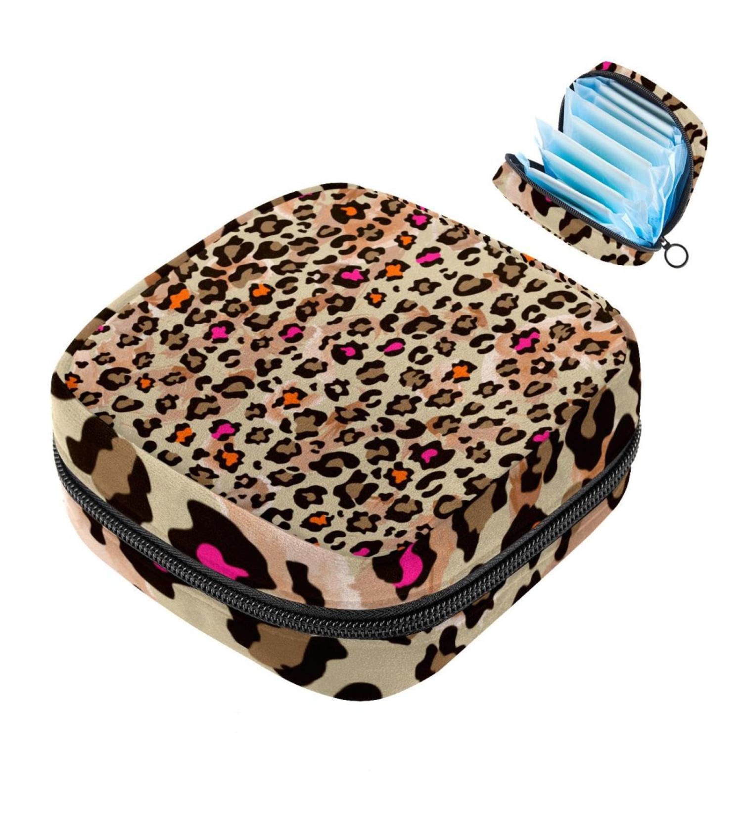 Portable Women's Binding-Up Bags | Menstrual Cup & Tampon Storage for Teens | Leopard Brown Multicolored - Buy Online on GoSupps.com