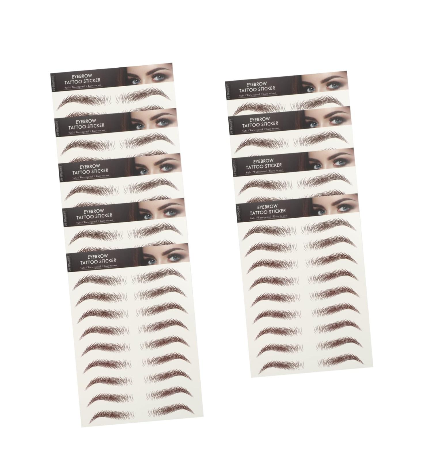 MAGICLULU 9 Sheets Waterproof Eyebrow Stickers Imitation Eyebrow False Eyebrows Cosmetics Transfer Stickers 3d 21x14.7cm Brown - Buy Online on GoSupps.com
