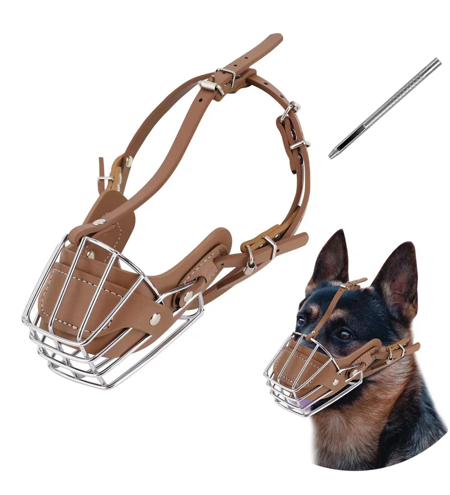 Yinrikom Dog Muzzle - Breathable Adjustable Metal Basket for Medium & Large Dogs | Ryltd - Buy Online on GoSupps.com