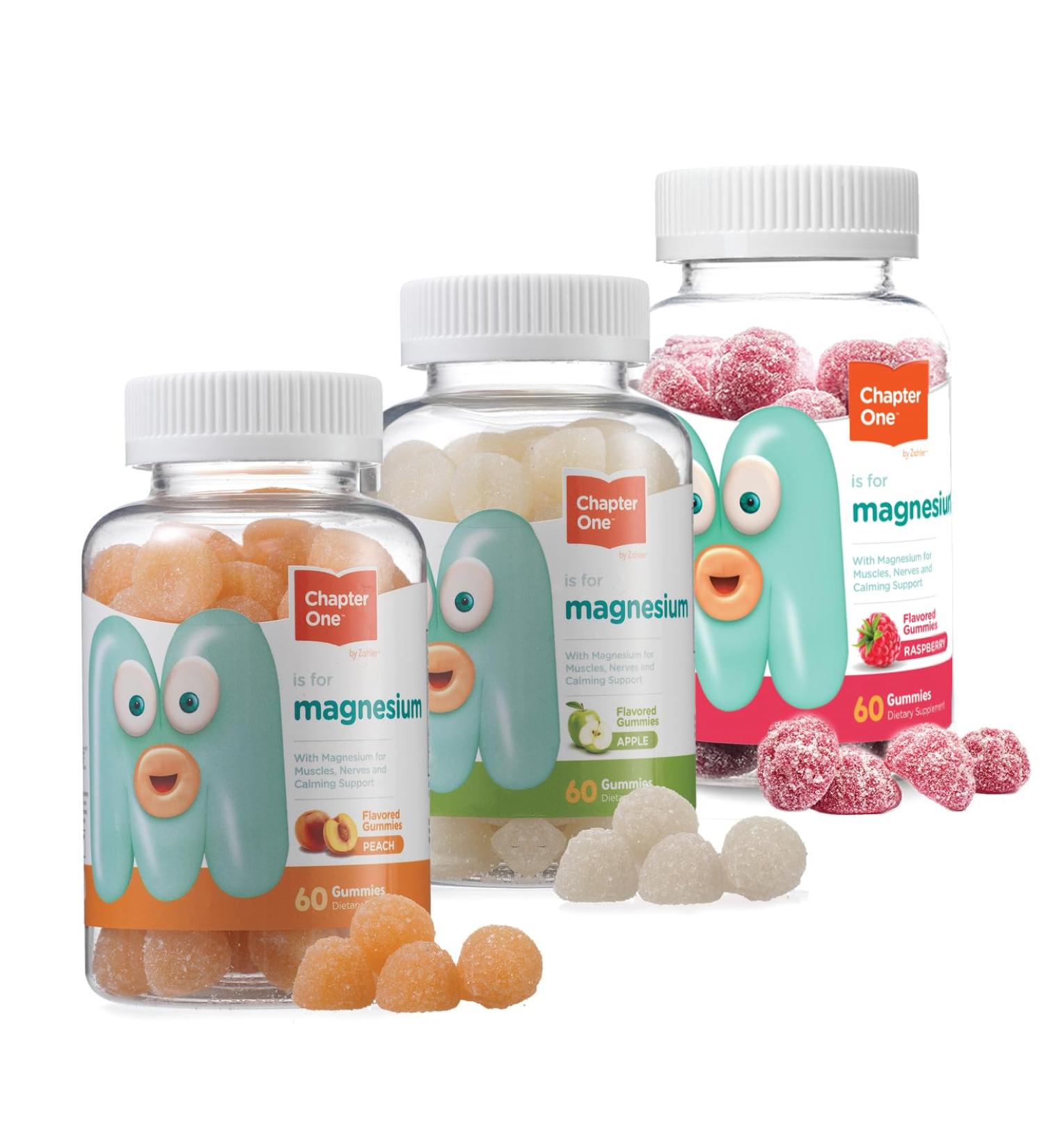 Chapter One Magnesium Gummies for Kids & Adults - Natural Calm Gummies - Calm Magnesium Citrate - Bone and Muscle Function Supplements for Kids & Adults - Mood Support Kosher (Multi Pack) 3 Flavors. - Buy Online on GoSupps.com