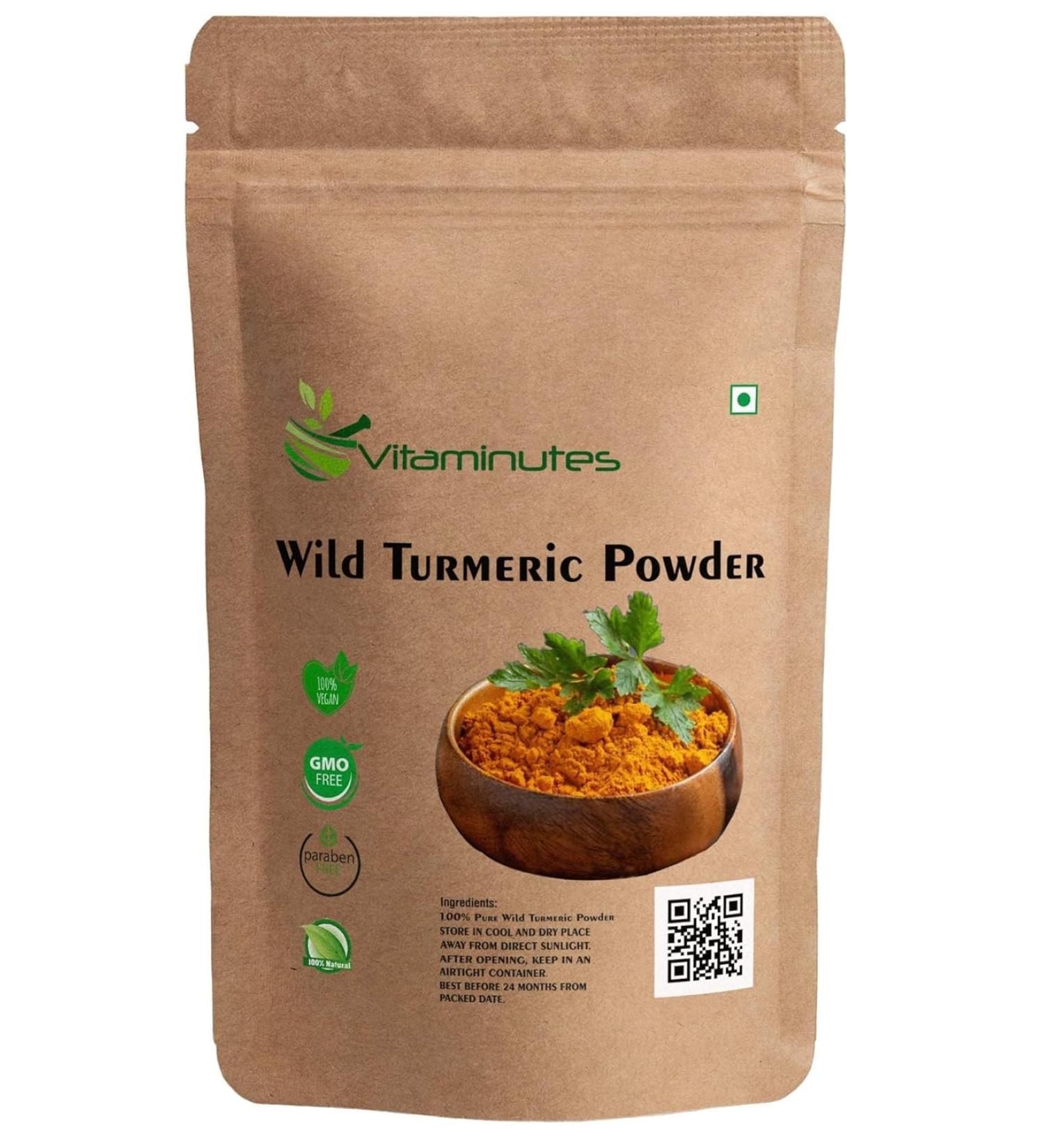 100% Pure Turmeric Powder for Skin & Face Care | Brightening Haldi/Kasturi Manjal 100g - Natural Curcuma Aromatica - Buy Online on GoSupps.com