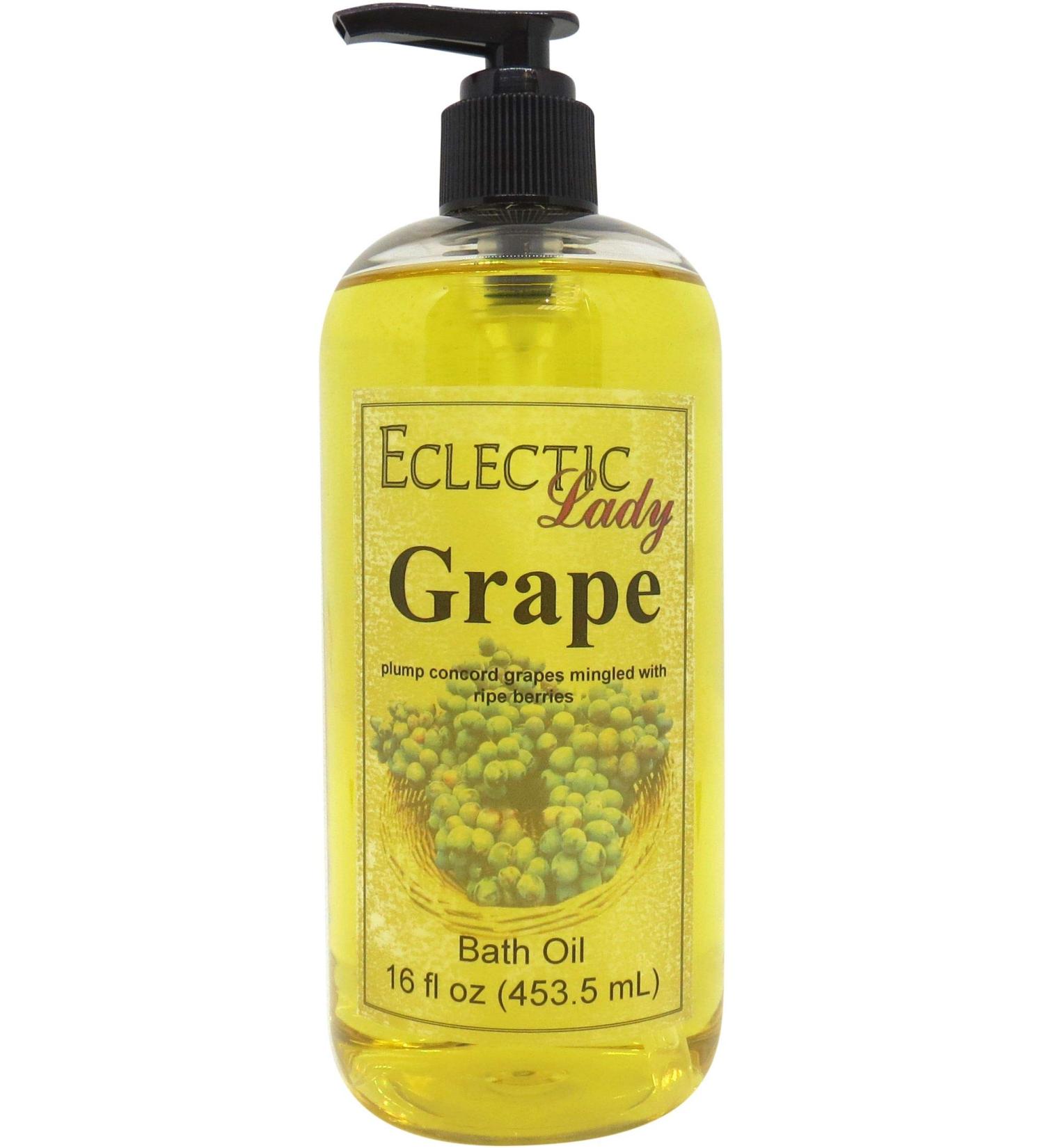 Grape Bath Oil by Eclectic Lady | Scented Relaxing & Moisturizing Bath Oil | Nourishing Body Oil for Dry Sensitive Skin | 16 oz - Buy Online on GoSupps.com