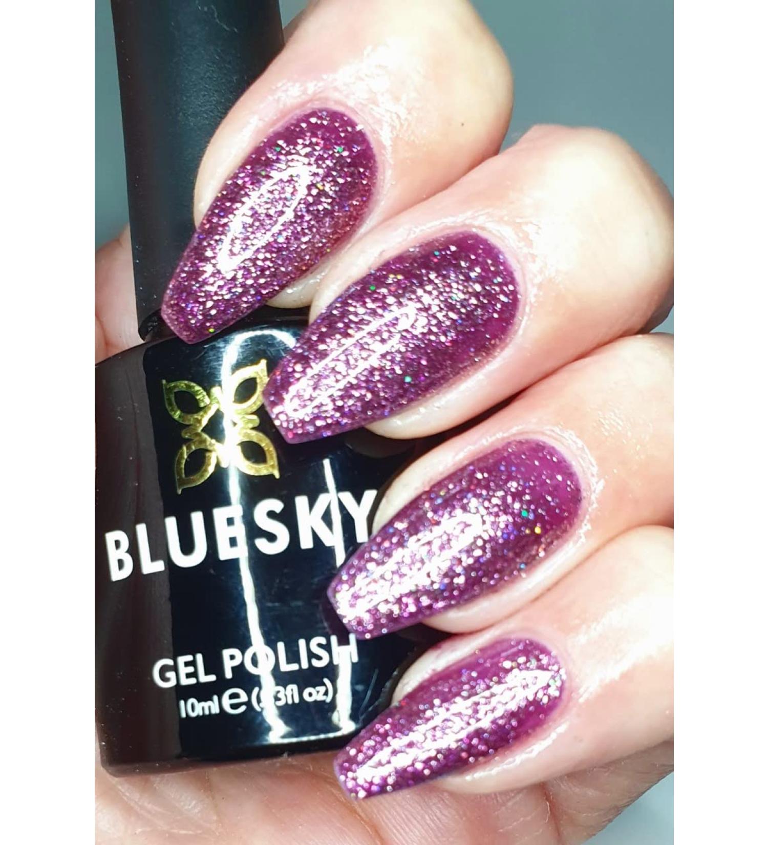 BLUESKY Gel Polish Dazzling Range New Luxurious Glitters Christmas 2021 Uv Led Nail Soak Off (Requires Drying Under Uv Led Lamp) (Bdp07 You Shimmer)