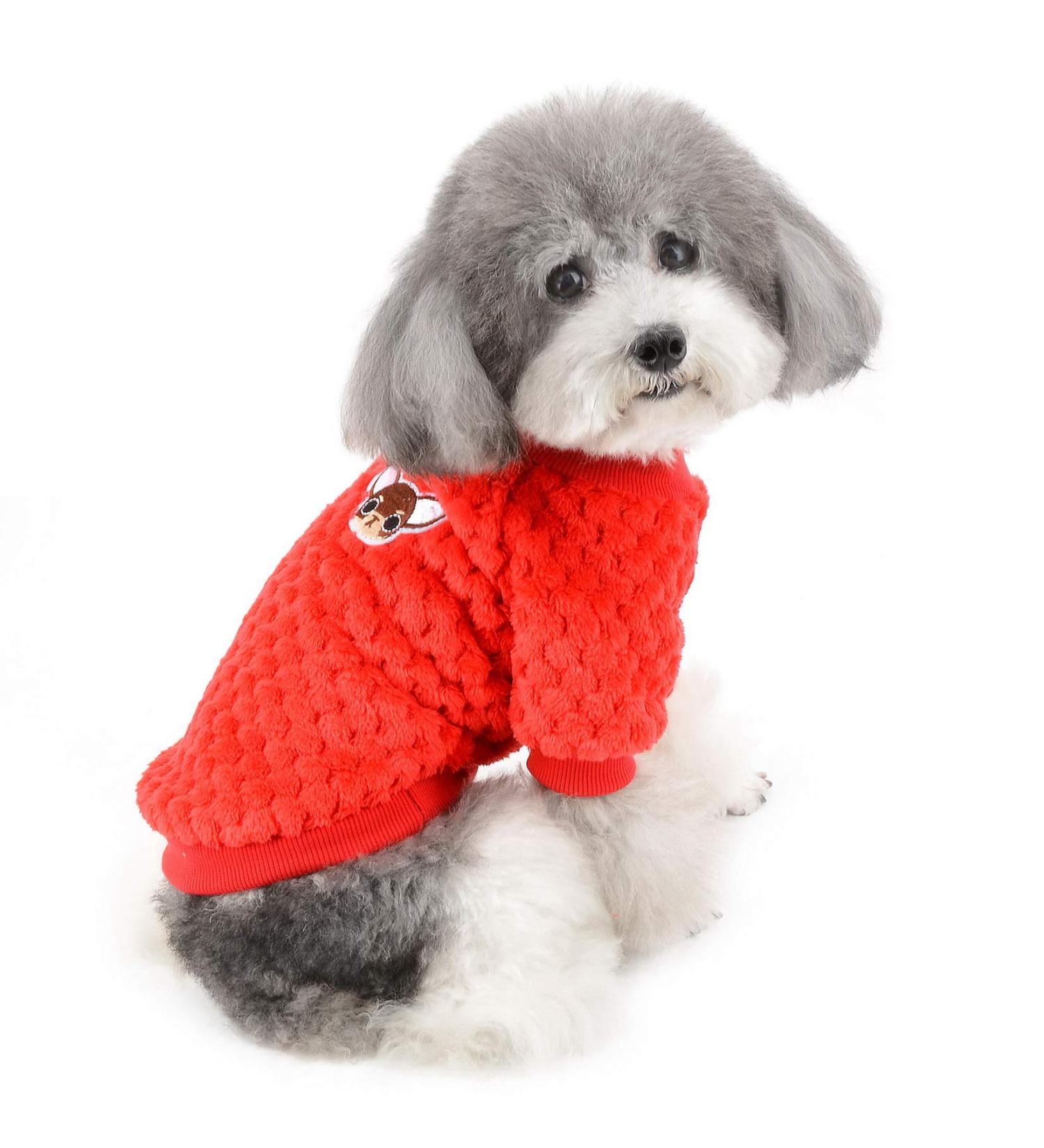Zweitea Fleece Dog Sweater for Small Dogs - Warm & Soft Winter Jacket for Puppies Chihuahuas & Cats (Red XXL/2XL) - Buy Online on GoSupps.com