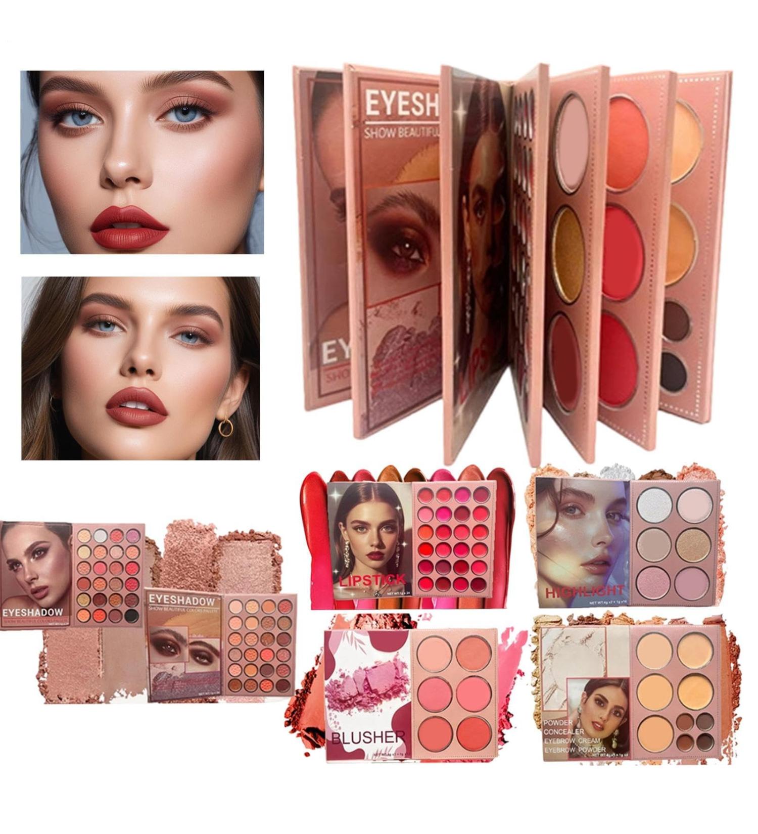 Palette De Maquillage Visage - Multi-Couleur 6 Couches - Palette Highlighter Blush Style Livre pour Femmes Filles D butant Quotidien Soir e Rencontres Transport S ance Photo Mariage - Buy Online on GoSupps.com