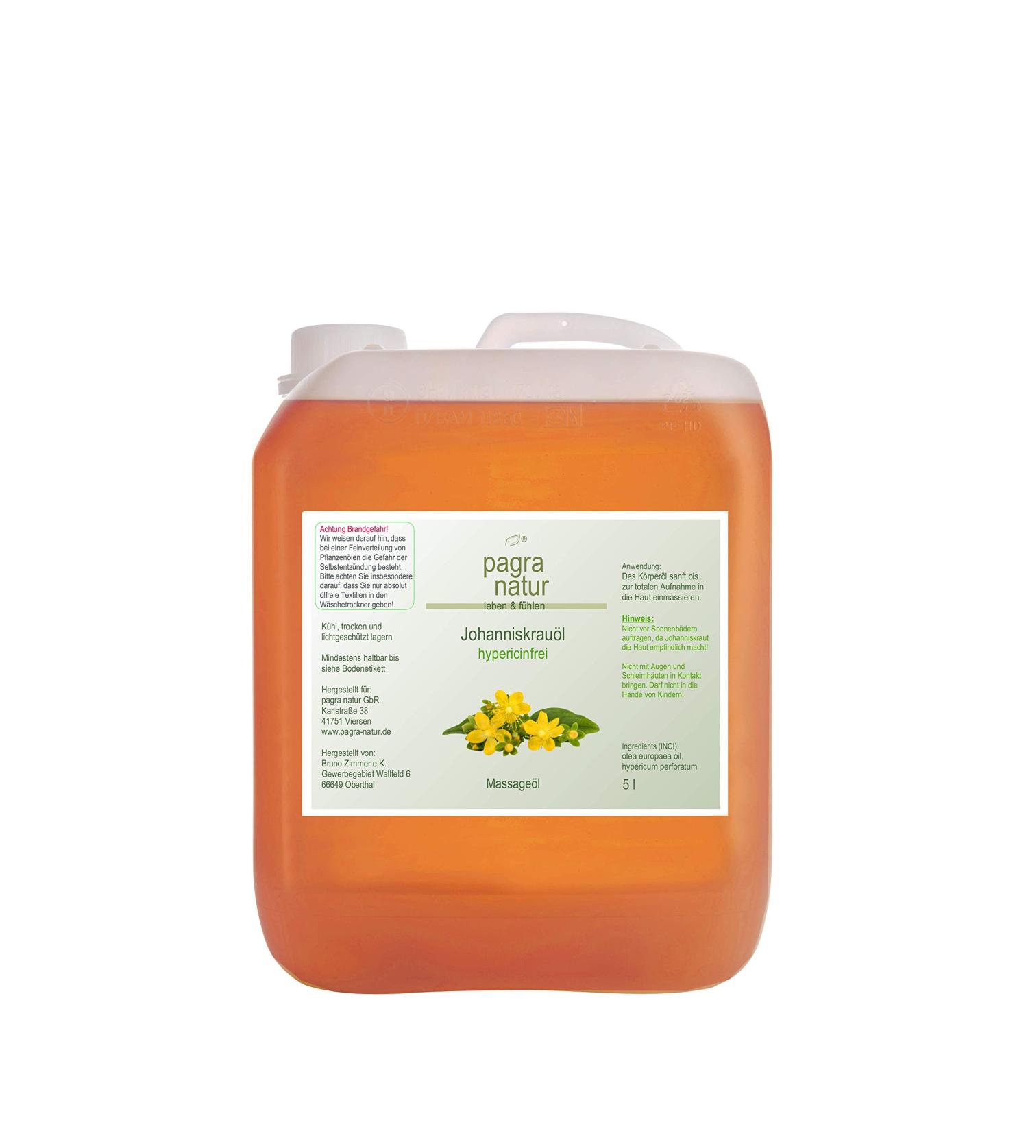 Buy Pagra Natur St. John's Wort Oil - Hypericin-Free Massage Oil 5L Canister - International Shipping Available - Buy Online on GoSupps.com
