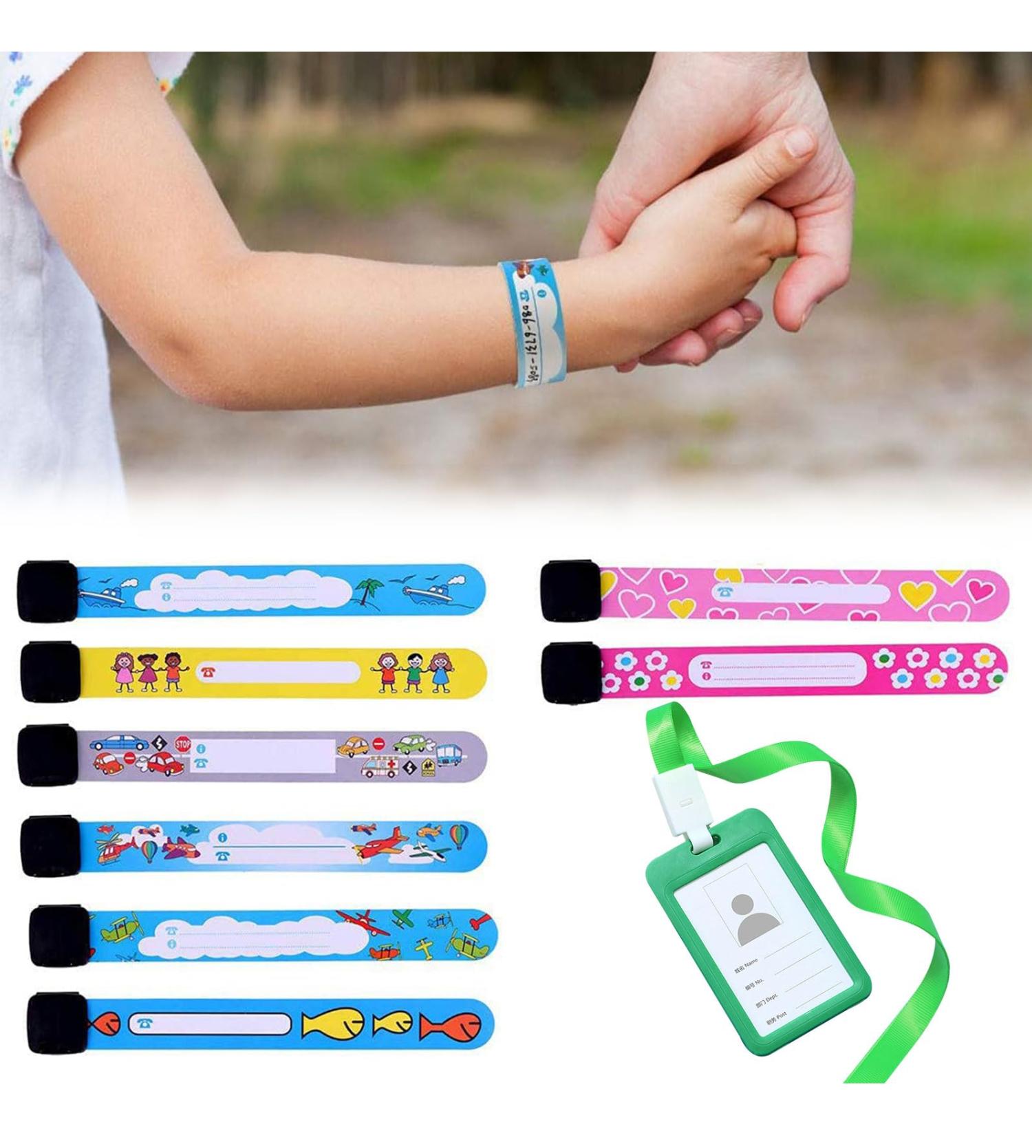 Emergency ID Bracelet for Children - Reusable Safety Name Bracelets - 9PCs SOS Identification Holders - Buy Online on GoSupps.com